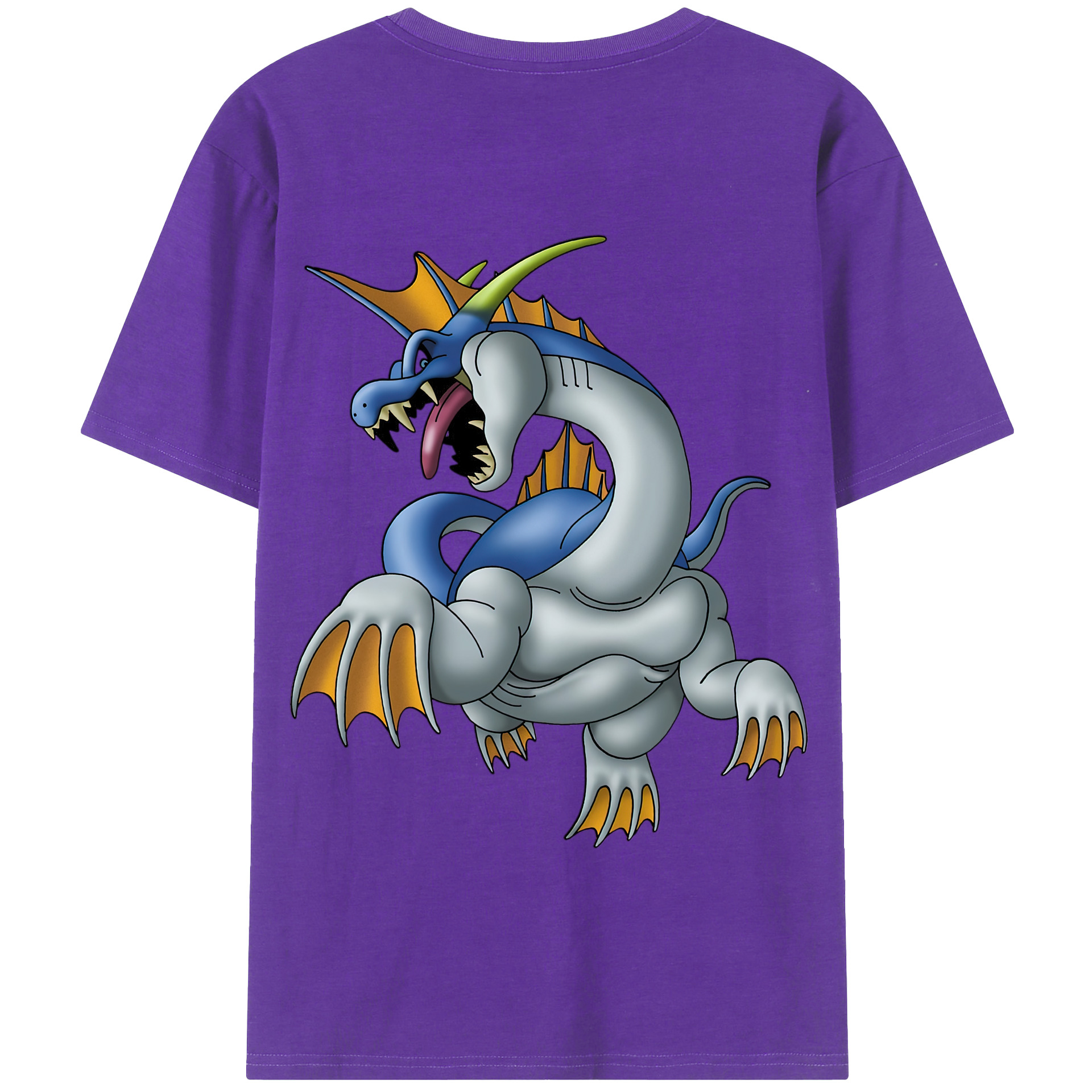 （画像用） ドラゴンクエスト Doragon Kuesuto Dragon Quest 綿100％半袖Tシャツ（背面プリント）