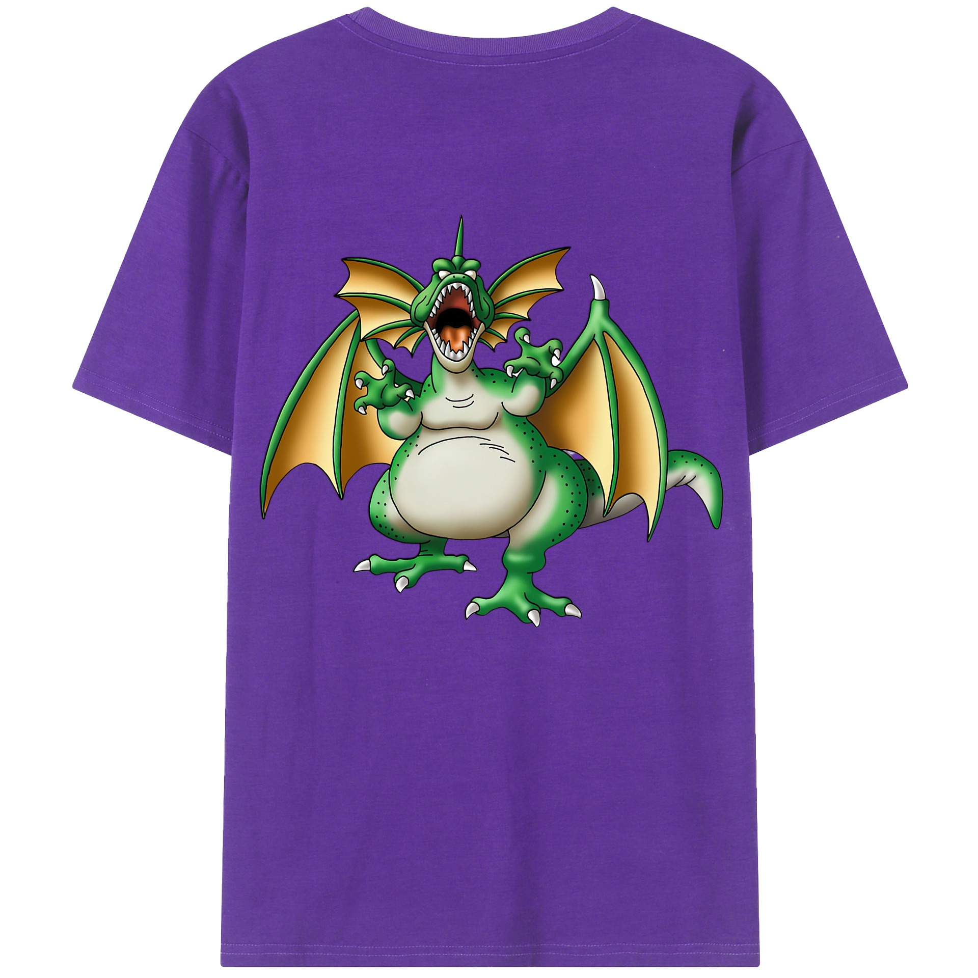 （画像用） ドラゴンクエスト Doragon Kuesuto Dragon Quest 綿100％半袖Tシャツ（背面プリント）