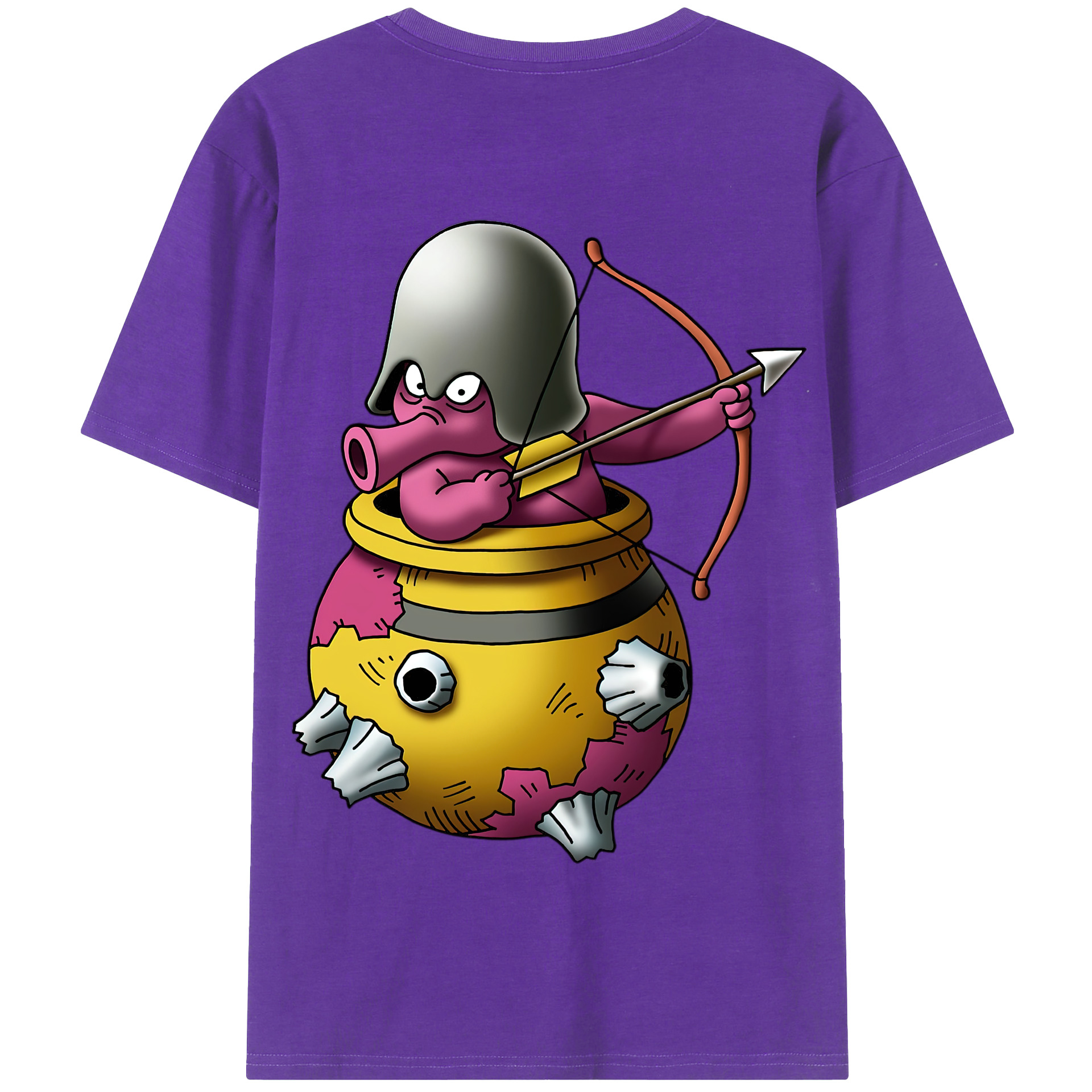 （画像用） ドラゴンクエスト Doragon Kuesuto Dragon Quest 綿100％半袖Tシャツ（背面プリント）