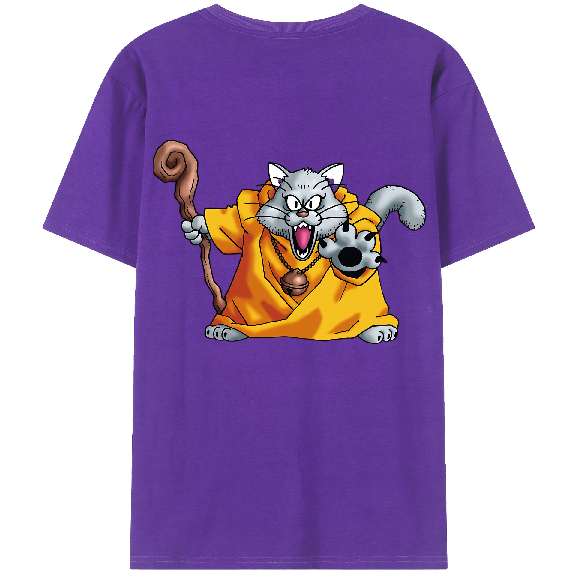 （画像用） ドラゴンクエスト Doragon Kuesuto Dragon Quest 綿100％半袖Tシャツ（背面プリント）