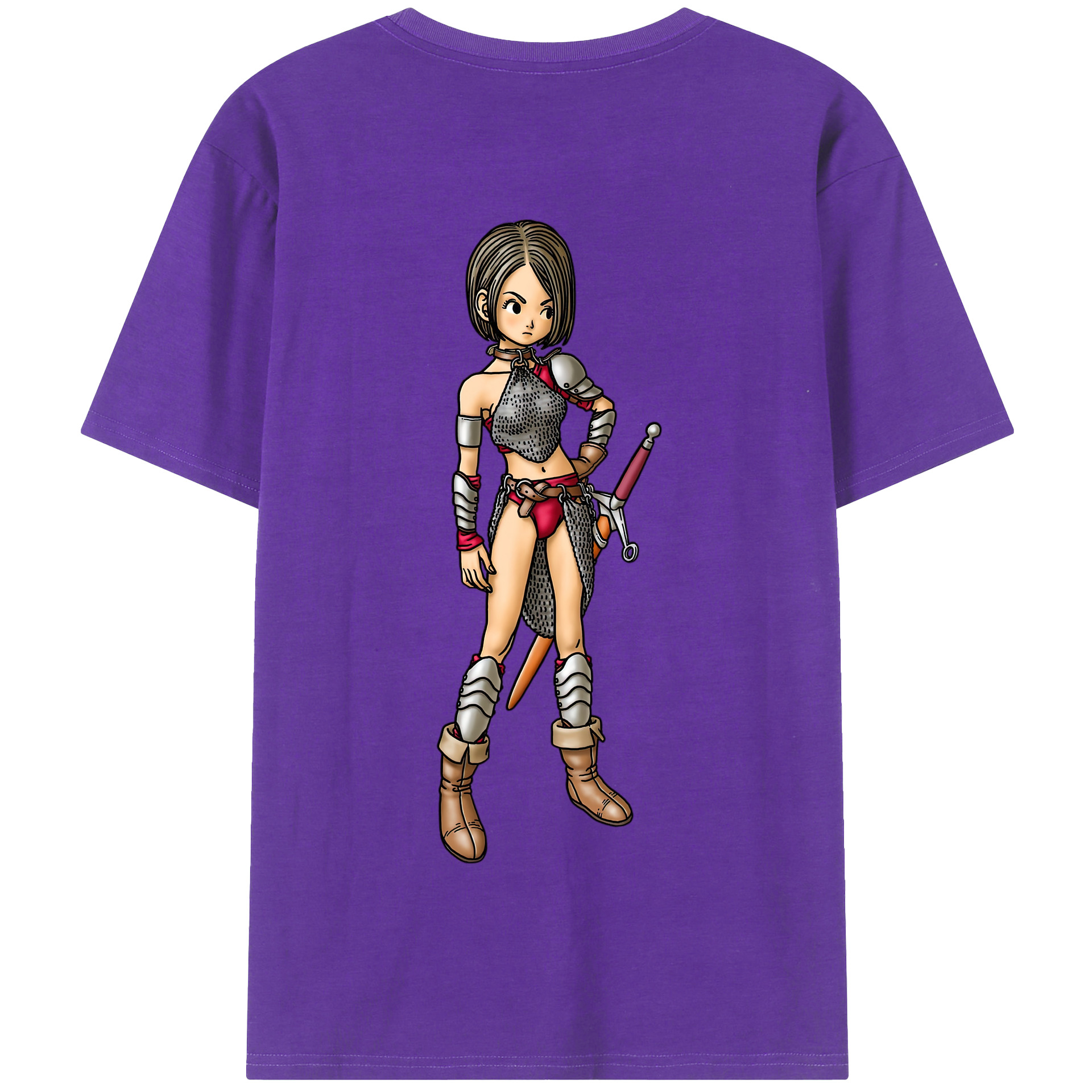 （画像用） ドラゴンクエスト Doragon Kuesuto Dragon Quest 綿100％半袖Tシャツ（背面プリント）