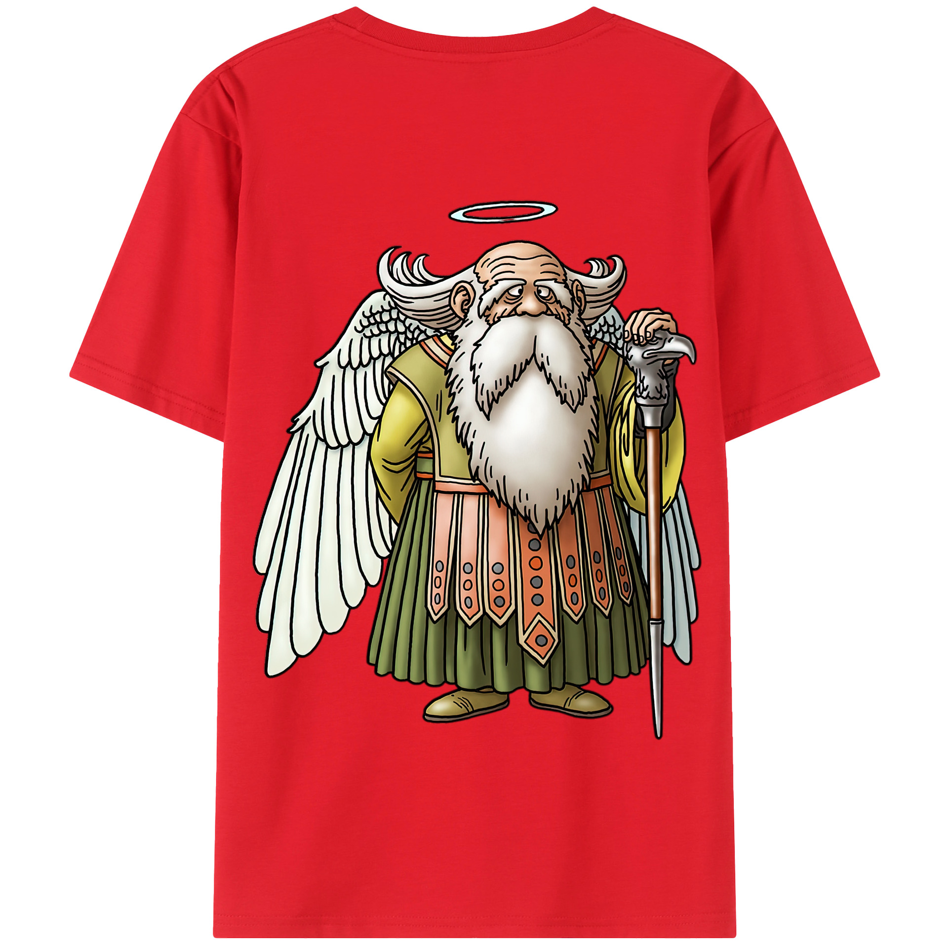 （画像用） ドラゴンクエスト Doragon Kuesuto Dragon Quest 綿100％半袖Tシャツ（背面プリント）