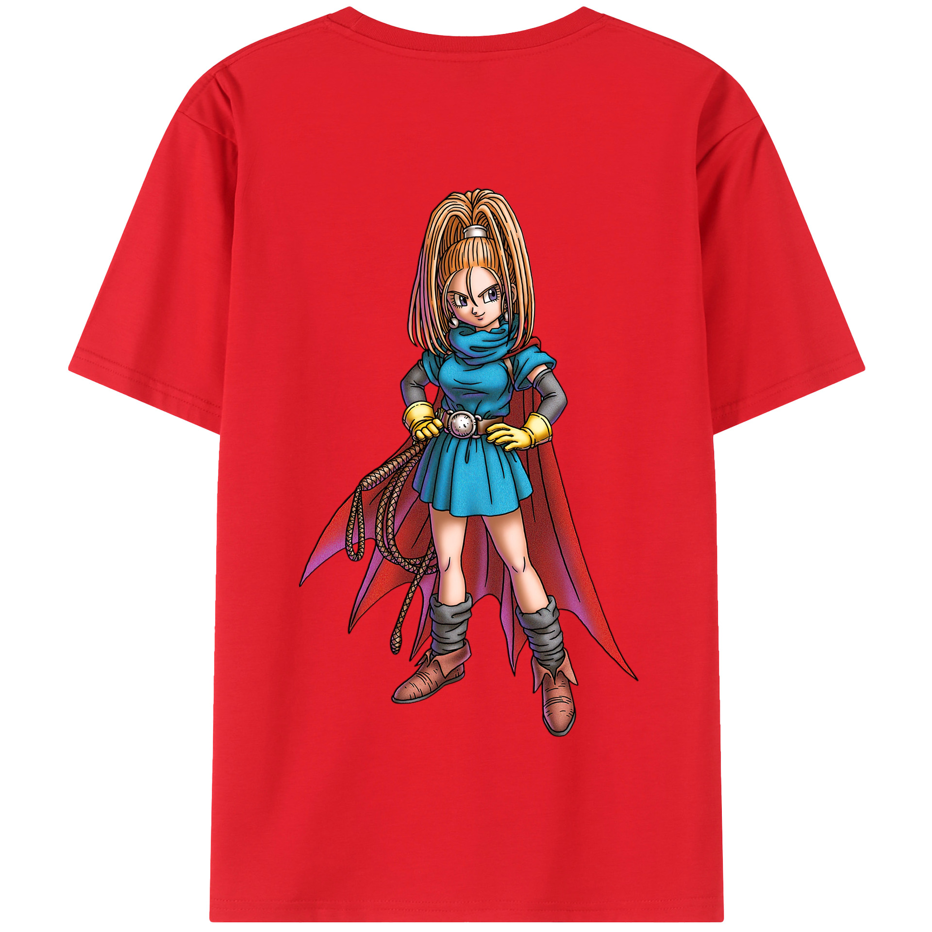 （画像用） ドラゴンクエスト Doragon Kuesuto Dragon Quest 綿100％半袖Tシャツ（背面プリント）