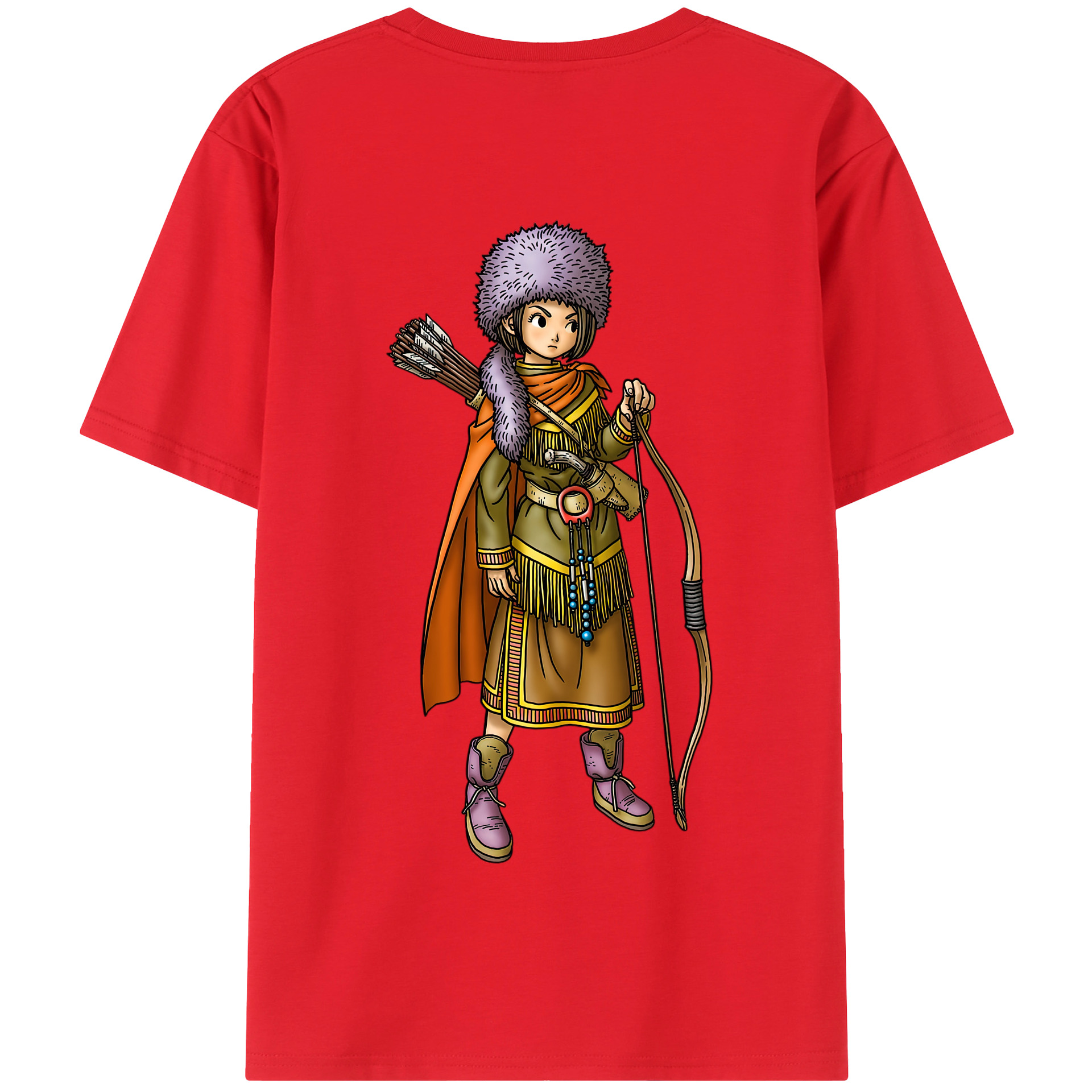 （画像用） ドラゴンクエスト Doragon Kuesuto Dragon Quest 綿100％半袖Tシャツ（背面プリント）