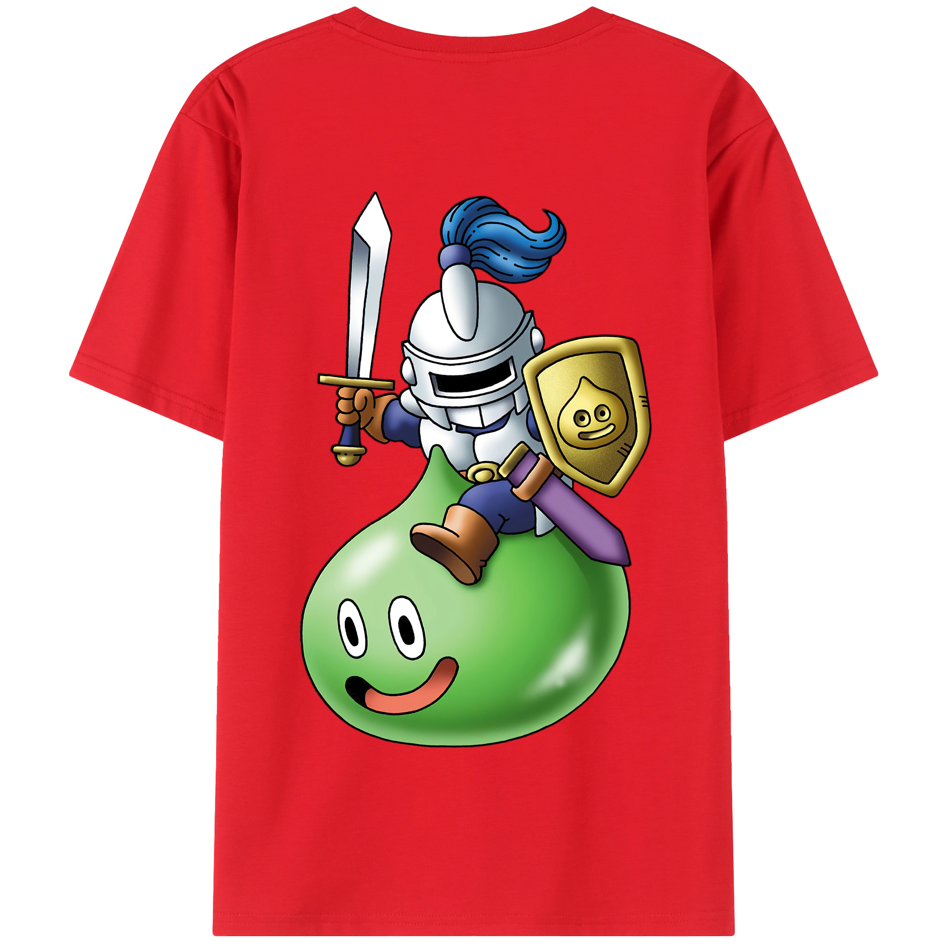 （画像用） ドラゴンクエスト Doragon Kuesuto Dragon Quest 綿100％半袖Tシャツ（背面プリント）
