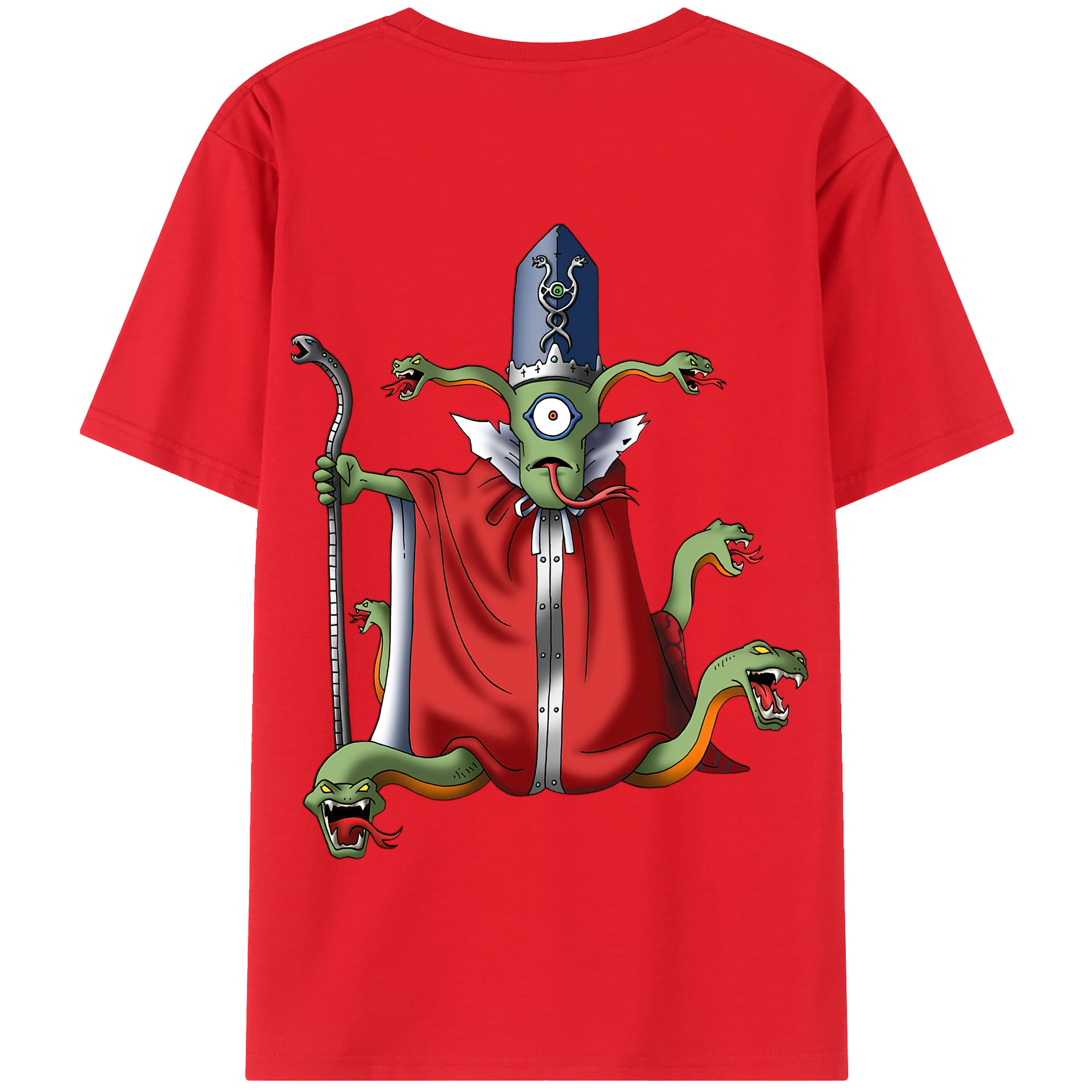 （画像用） ドラゴンクエスト Doragon Kuesuto Dragon Quest 綿100％半袖Tシャツ（背面プリント）