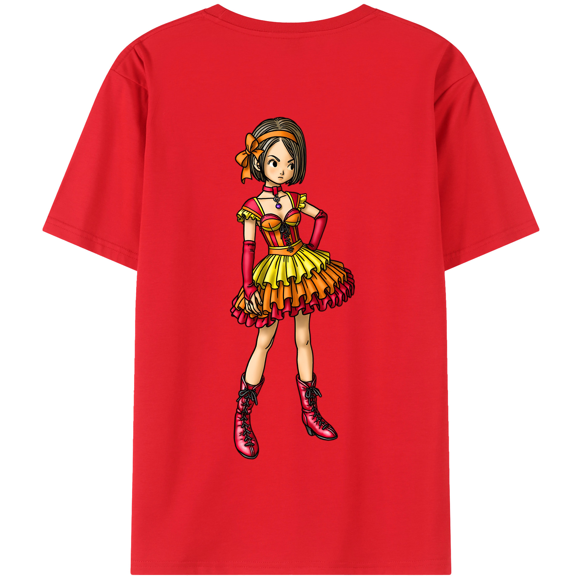 （画像用） ドラゴンクエスト Doragon Kuesuto Dragon Quest 綿100％半袖Tシャツ（背面プリント）