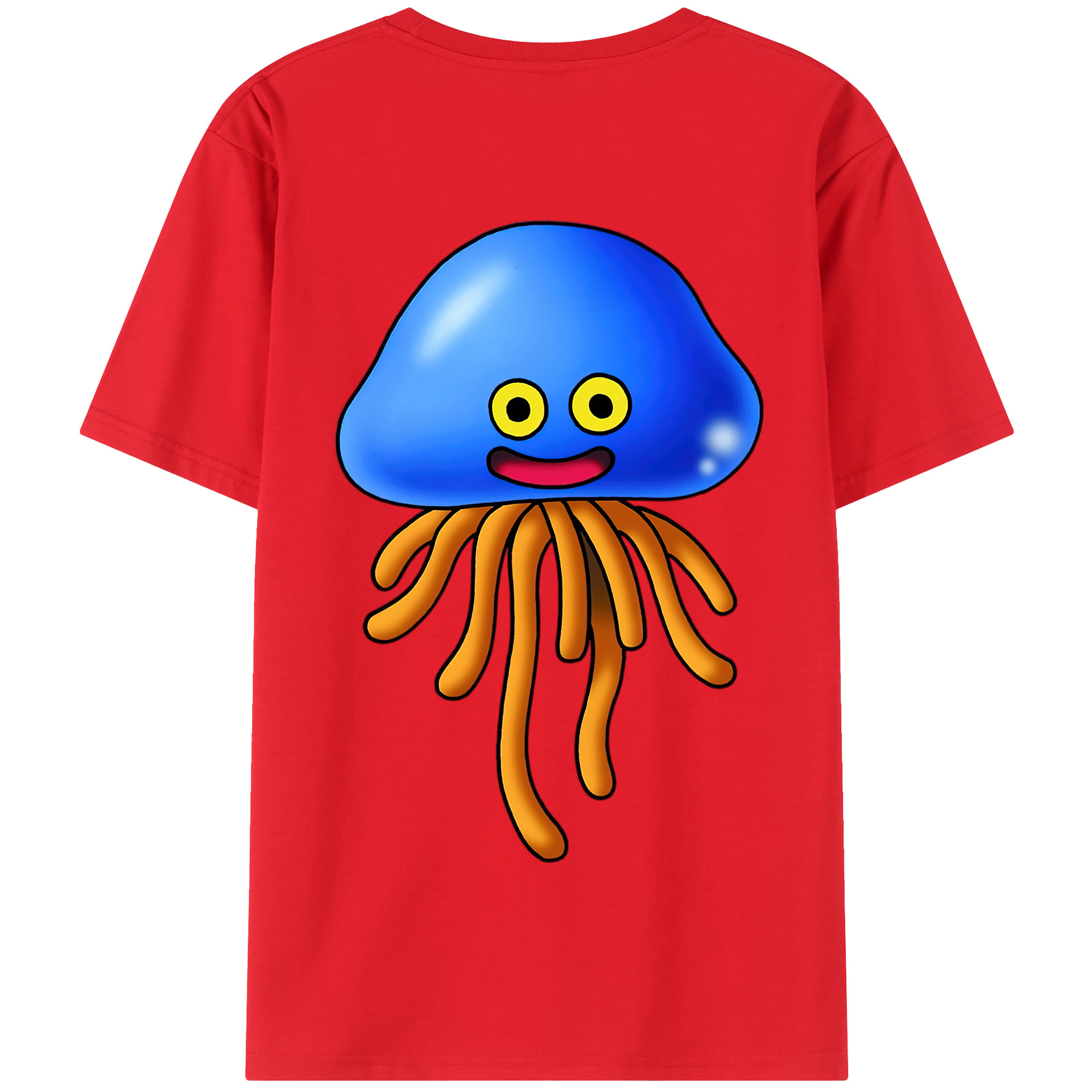 （画像用） ドラゴンクエスト Doragon Kuesuto Dragon Quest 綿100％半袖Tシャツ（背面プリント）