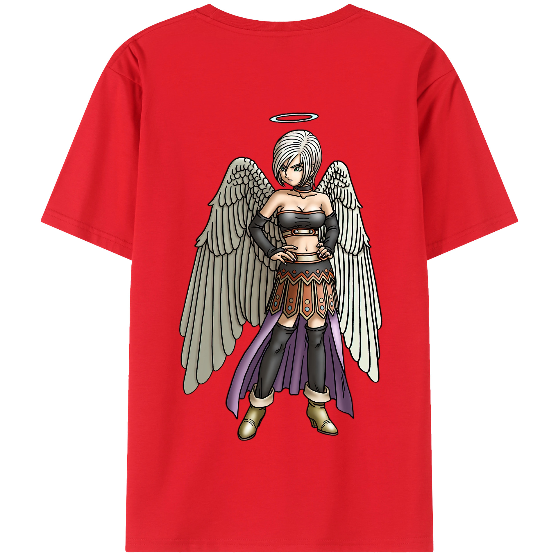 （画像用） ドラゴンクエスト Doragon Kuesuto Dragon Quest 綿100％半袖Tシャツ（背面プリント）