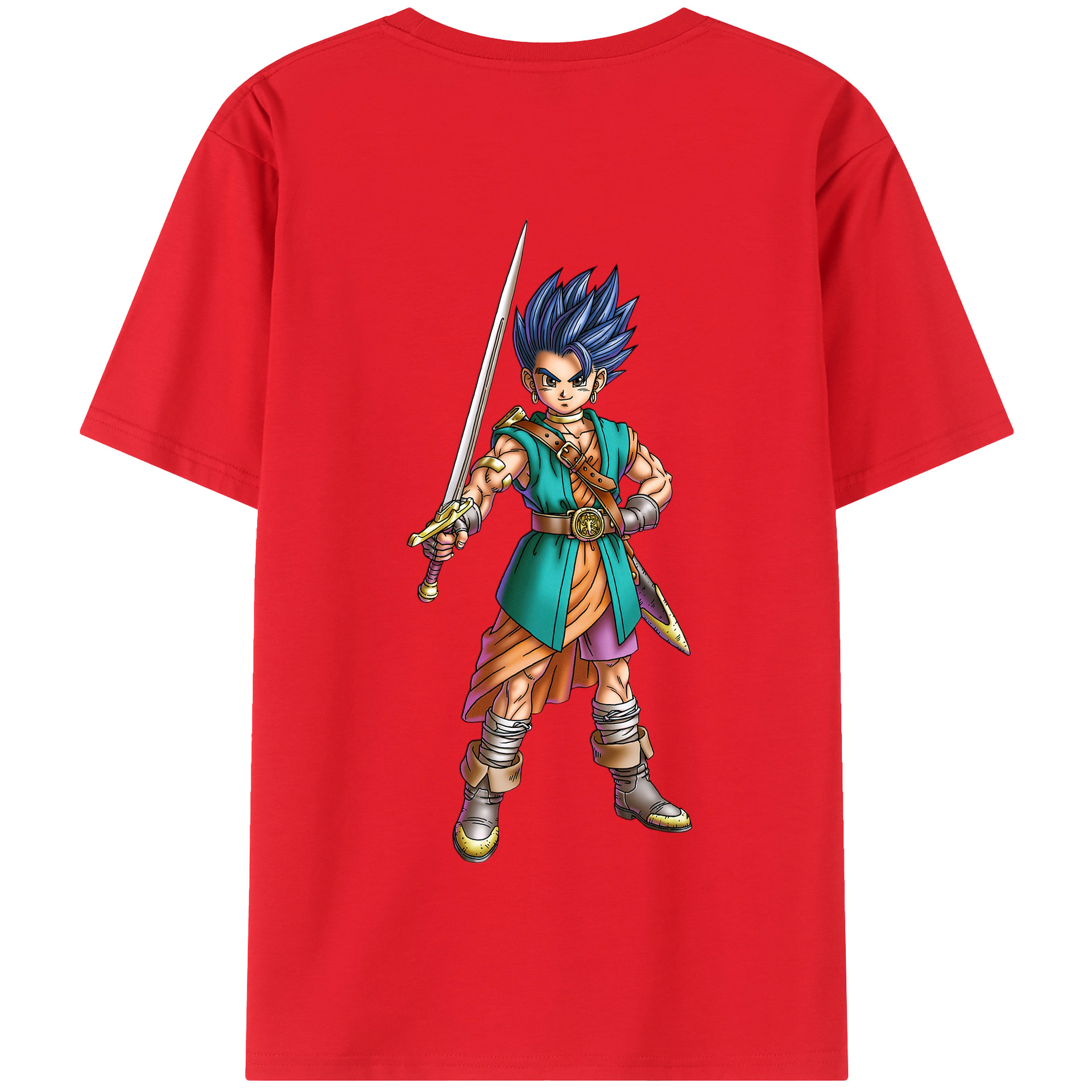 （画像用） ドラゴンクエスト Doragon Kuesuto Dragon Quest 綿100％半袖Tシャツ（背面プリント）