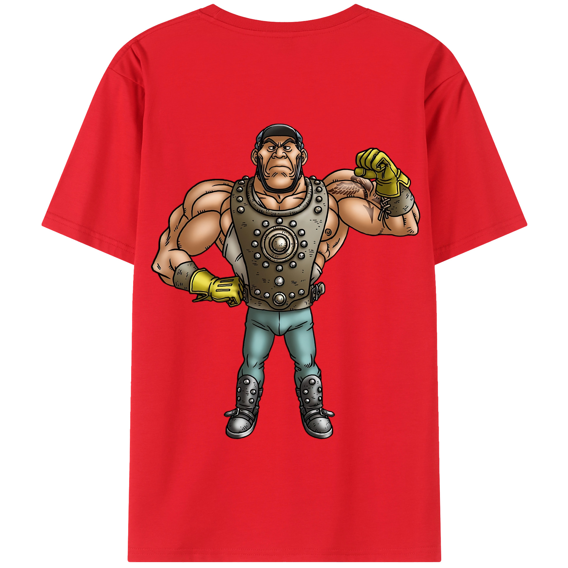（画像用） ドラゴンクエスト Doragon Kuesuto Dragon Quest 綿100％半袖Tシャツ（背面プリント）