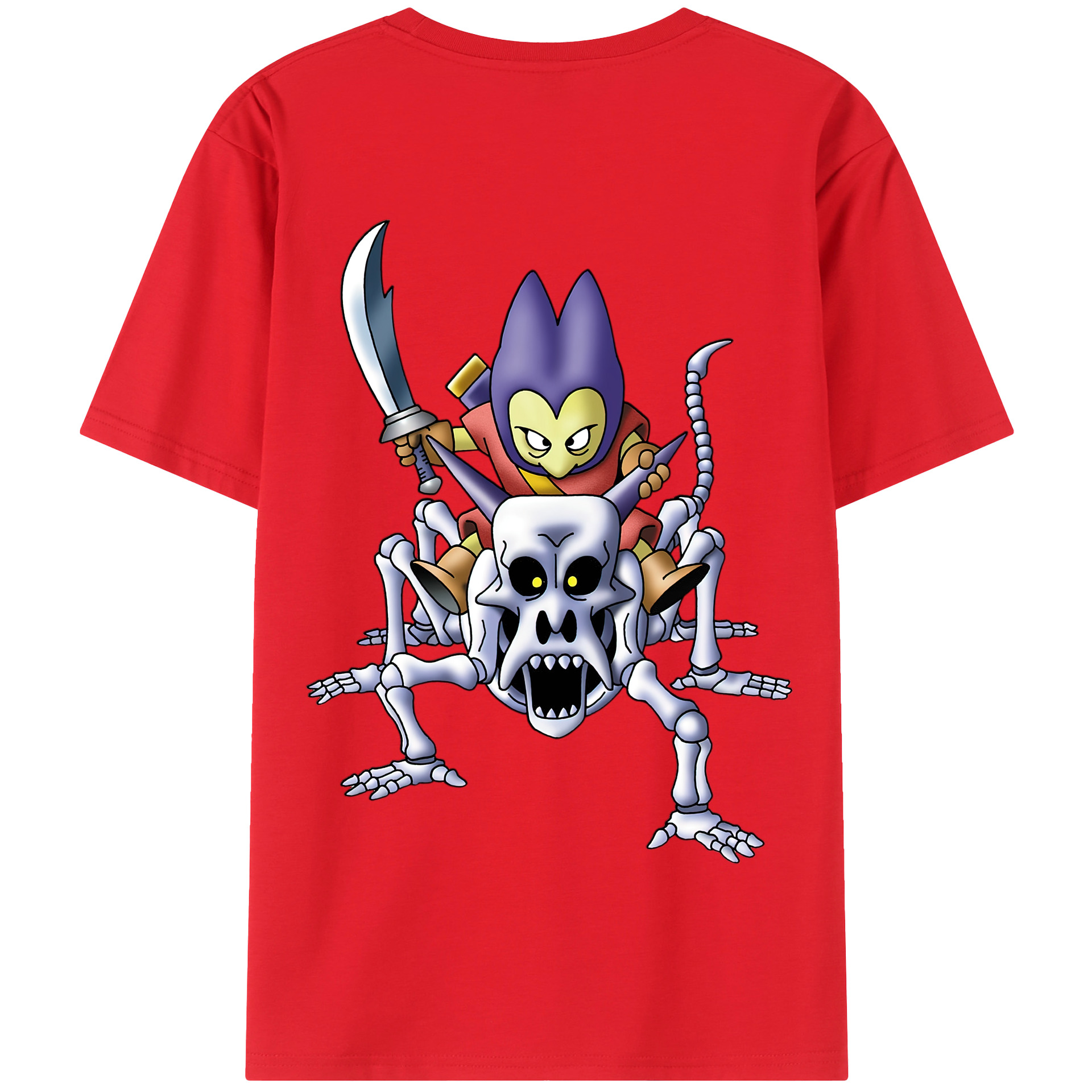 （画像用） ドラゴンクエスト Doragon Kuesuto Dragon Quest 綿100％半袖Tシャツ（背面プリント）