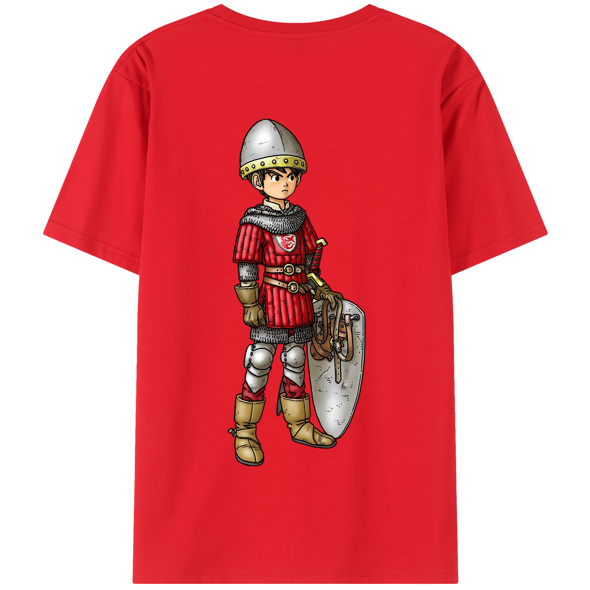 （画像用） ドラゴンクエスト Doragon Kuesuto Dragon Quest 綿100％半袖Tシャツ（背面プリント）