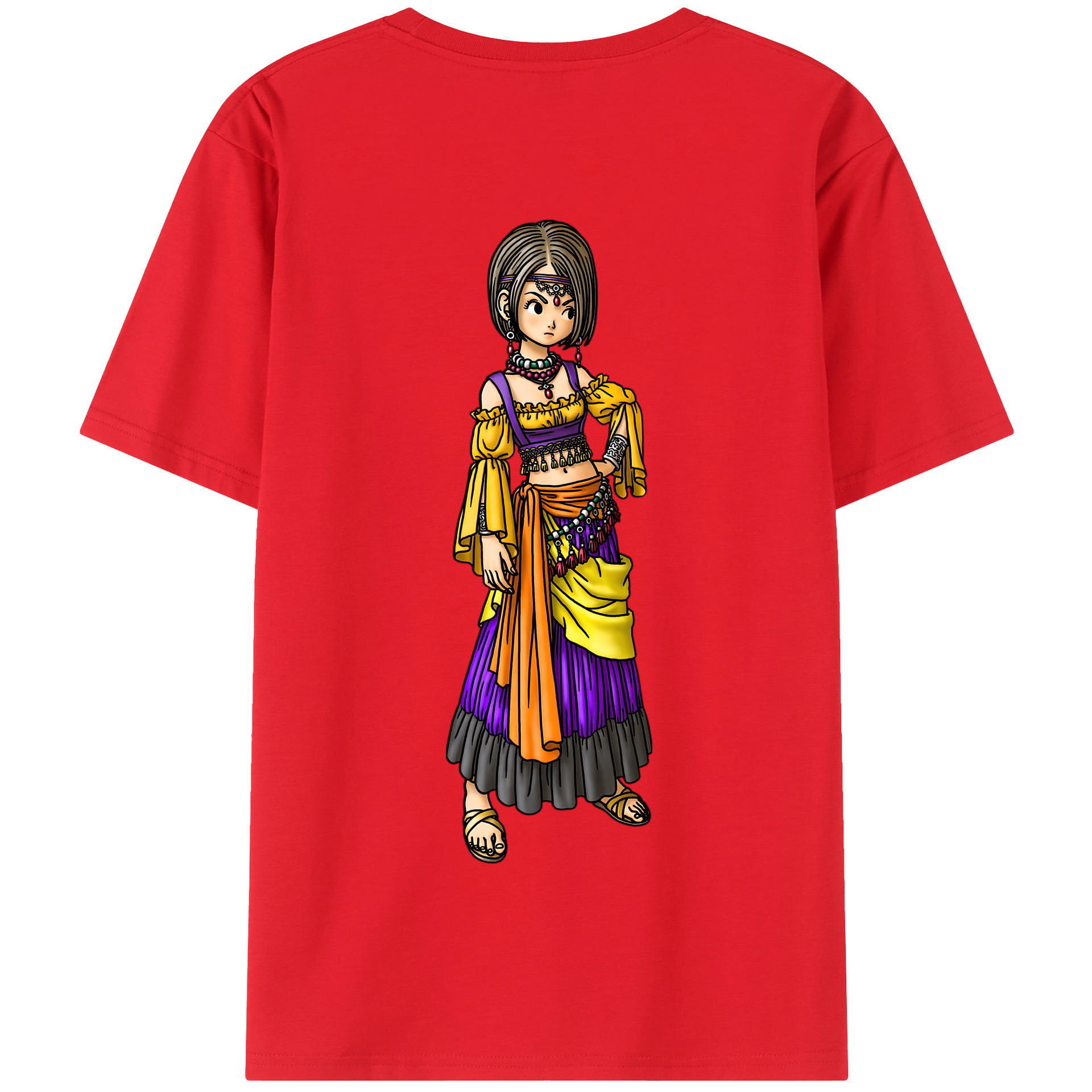 （画像用） ドラゴンクエスト Doragon Kuesuto Dragon Quest 綿100％半袖Tシャツ（背面プリント）