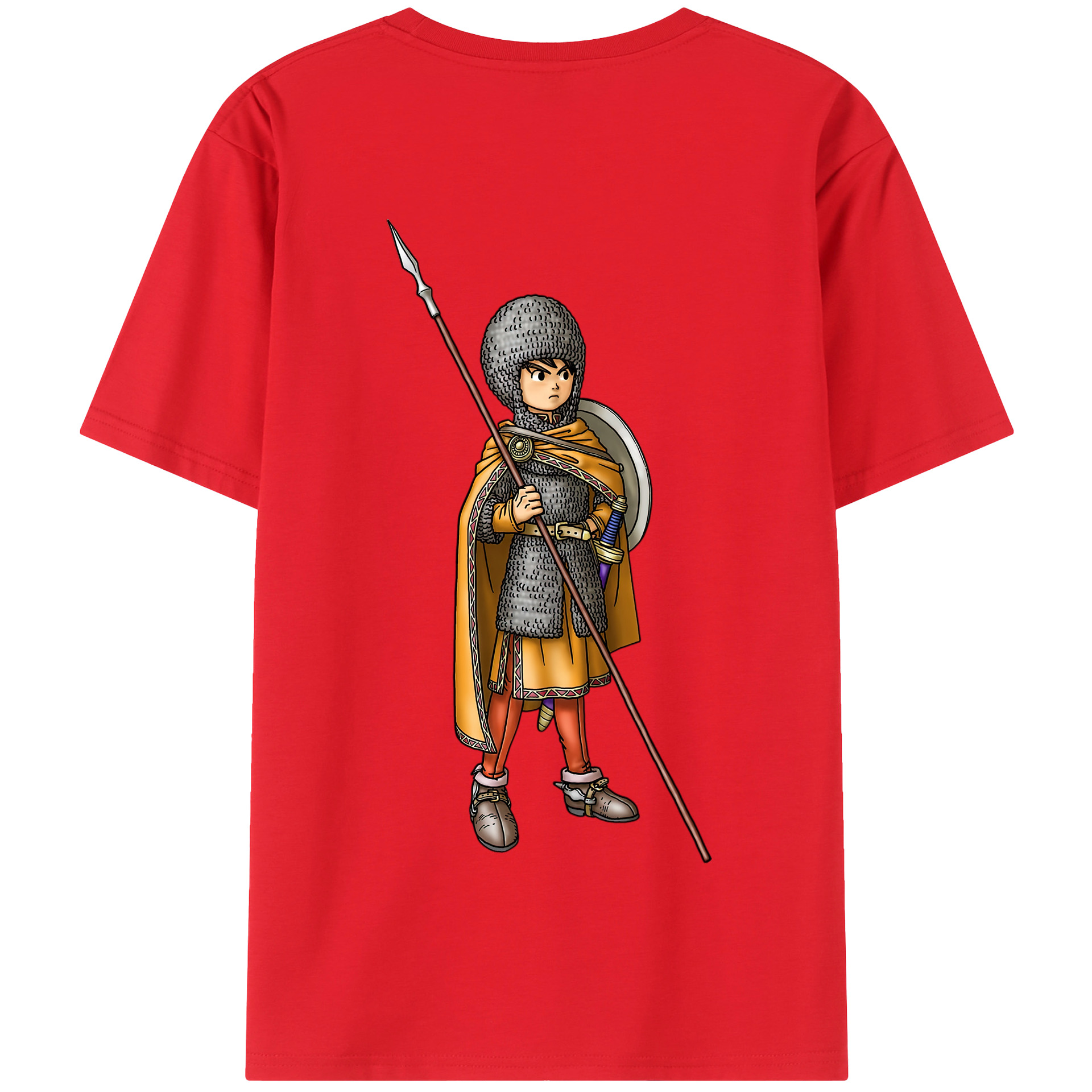 （画像用） ドラゴンクエスト Doragon Kuesuto Dragon Quest 綿100％半袖Tシャツ（背面プリント）