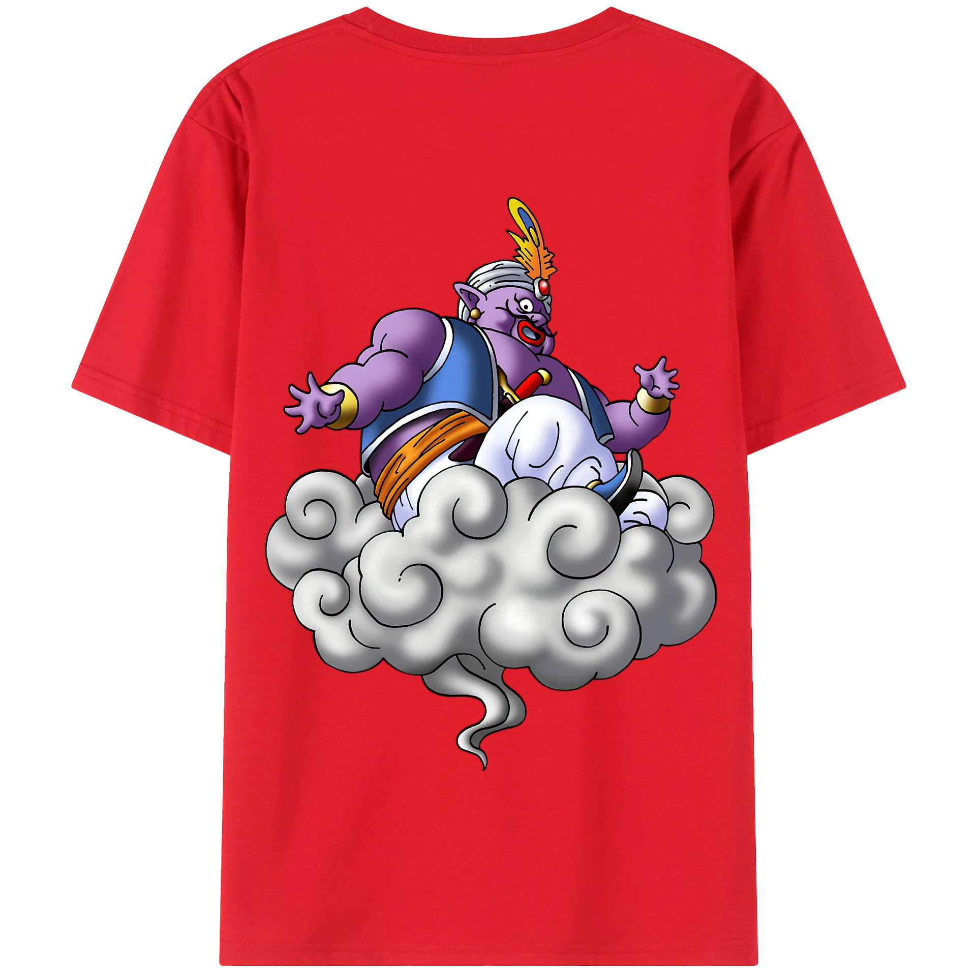 （画像用） ドラゴンクエスト Doragon Kuesuto Dragon Quest 綿100％半袖Tシャツ（背面プリント）