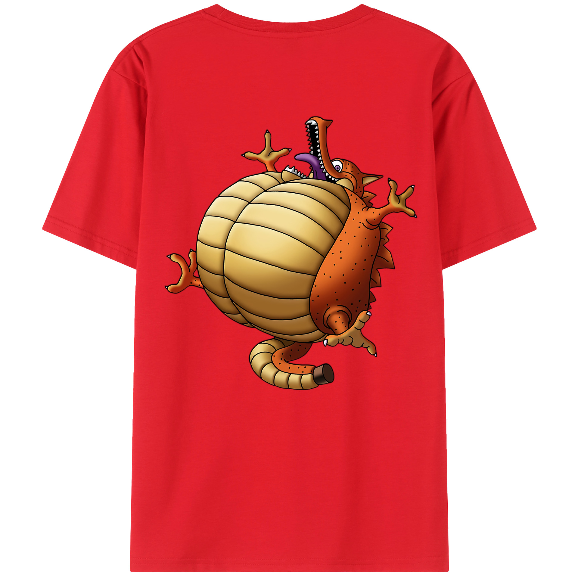 （画像用） ドラゴンクエスト Doragon Kuesuto Dragon Quest 綿100％半袖Tシャツ（背面プリント）