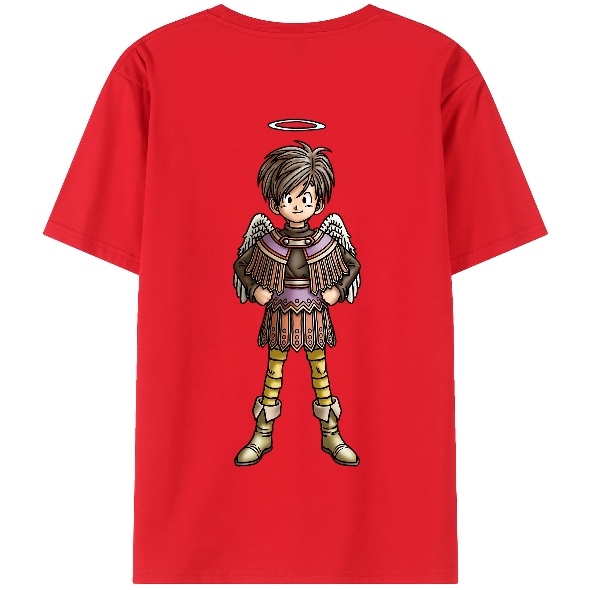 （画像用） ドラゴンクエスト Doragon Kuesuto Dragon Quest 綿100％半袖Tシャツ（背面プリント）