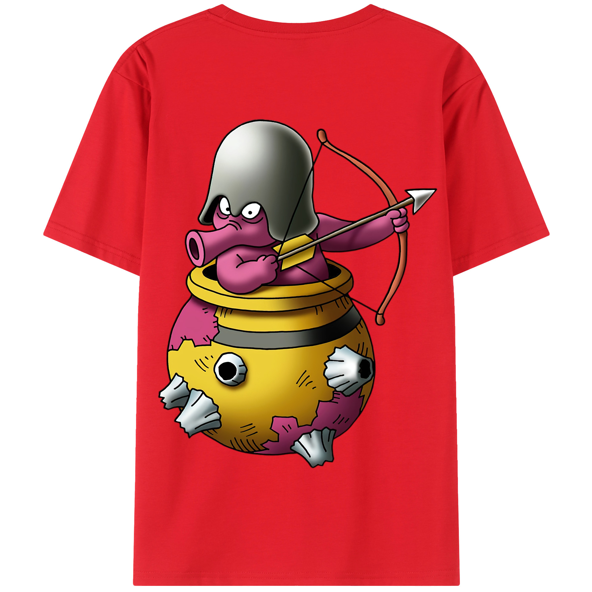 （画像用） ドラゴンクエスト Doragon Kuesuto Dragon Quest 綿100％半袖Tシャツ（背面プリント）