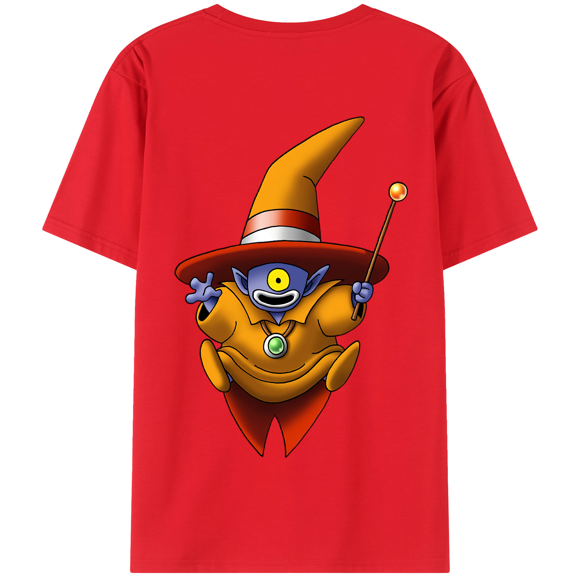 （画像用） ドラゴンクエスト Doragon Kuesuto Dragon Quest 綿100％半袖Tシャツ（背面プリント）