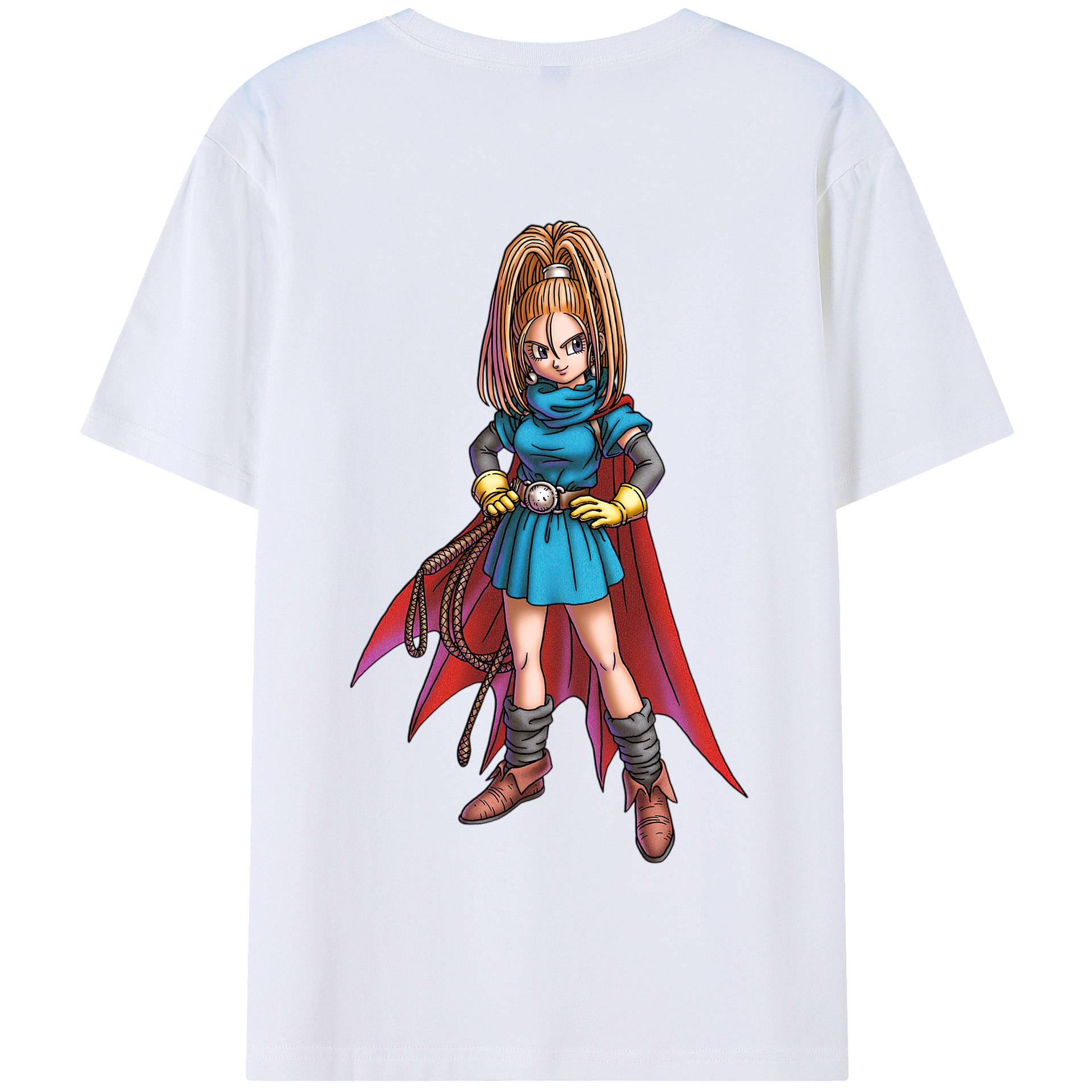 （画像用） ドラゴンクエスト Doragon Kuesuto Dragon Quest 綿100％半袖Tシャツ（背面プリント）