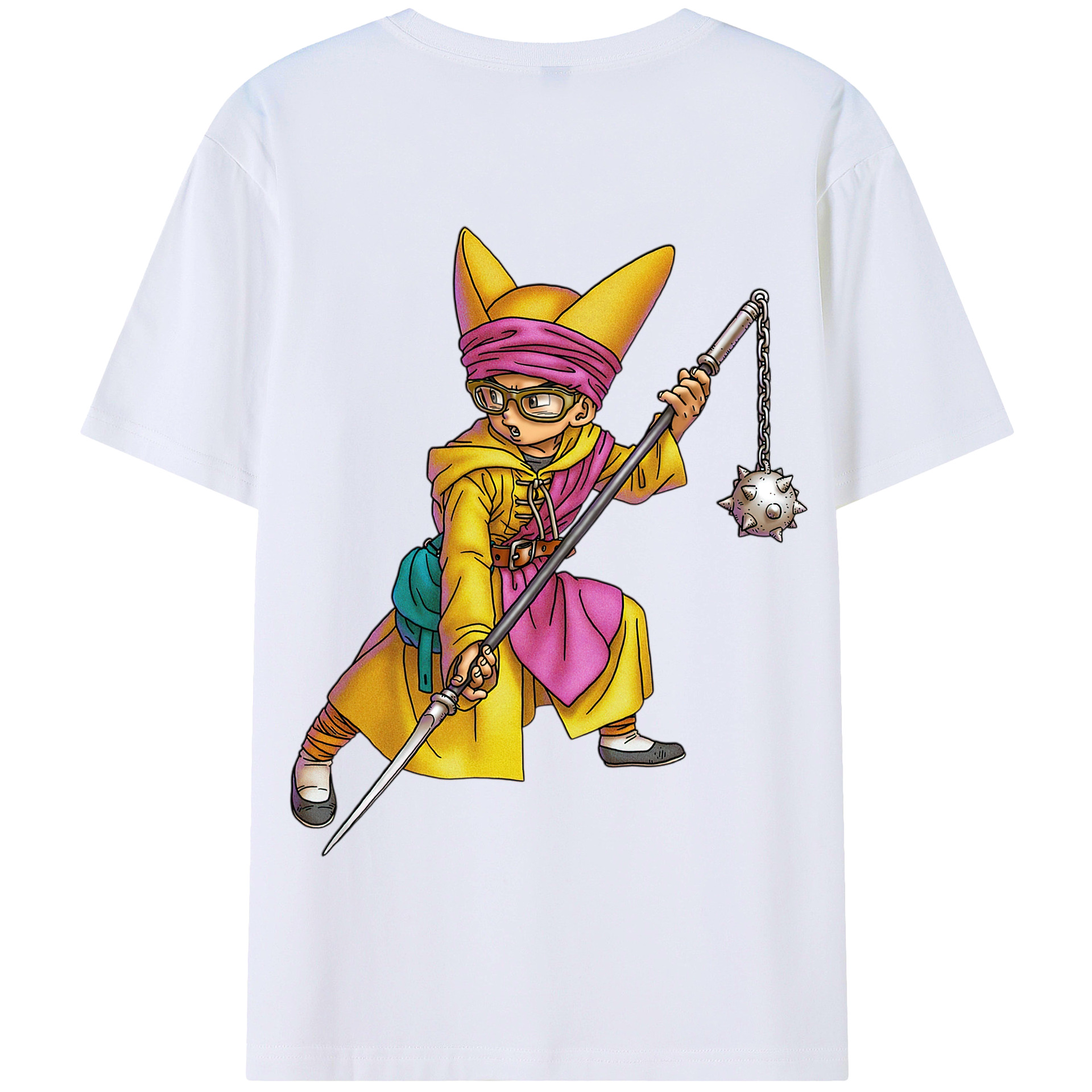 （画像用） ドラゴンクエスト Doragon Kuesuto Dragon Quest 綿100％半袖Tシャツ（背面プリント）