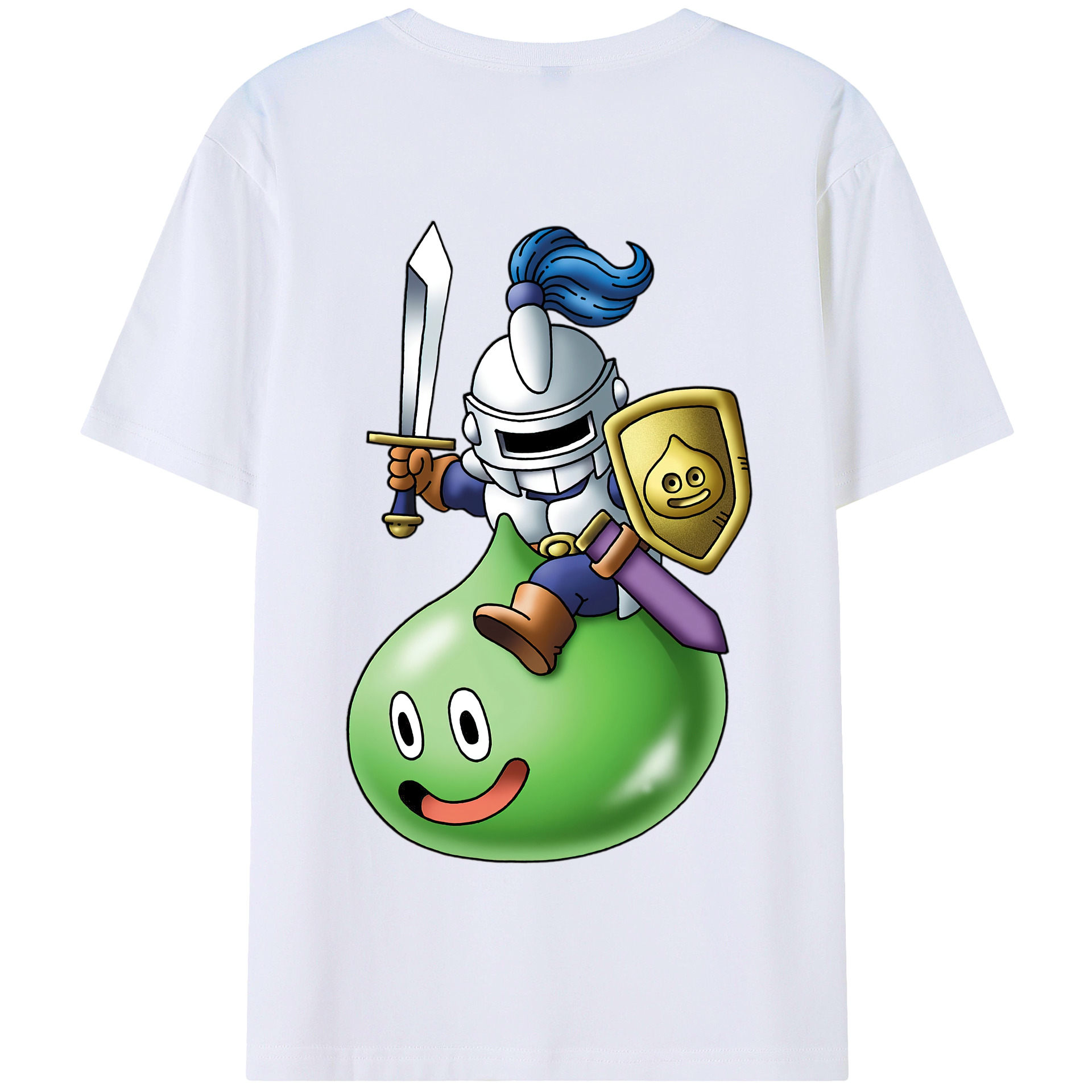 （画像用） ドラゴンクエスト Doragon Kuesuto Dragon Quest 綿100％半袖Tシャツ（背面プリント）