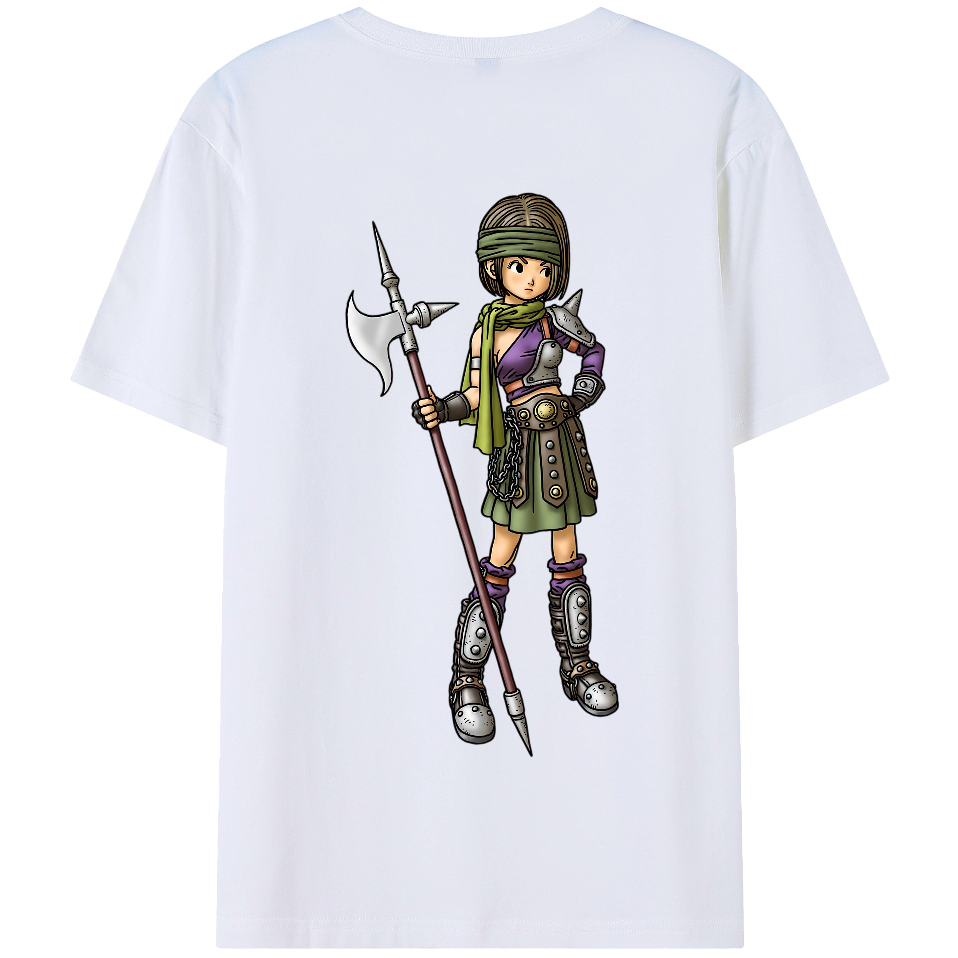 （画像用） ドラゴンクエスト Doragon Kuesuto Dragon Quest 綿100％半袖Tシャツ（背面プリント）