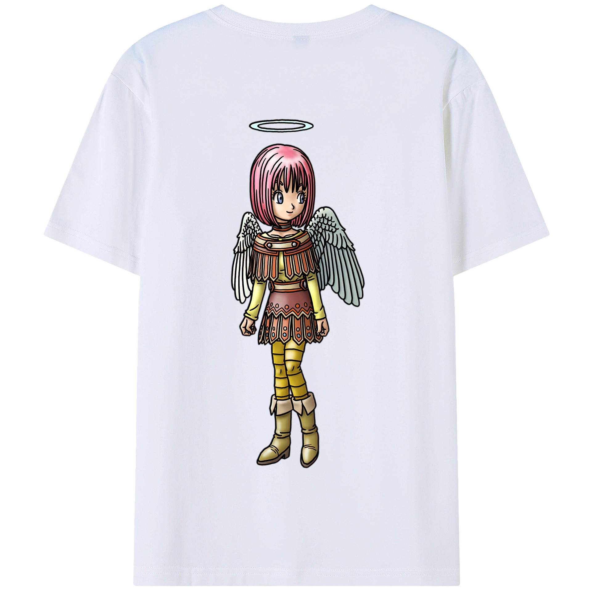（画像用） ドラゴンクエスト Doragon Kuesuto Dragon Quest 綿100％半袖Tシャツ（背面プリント）