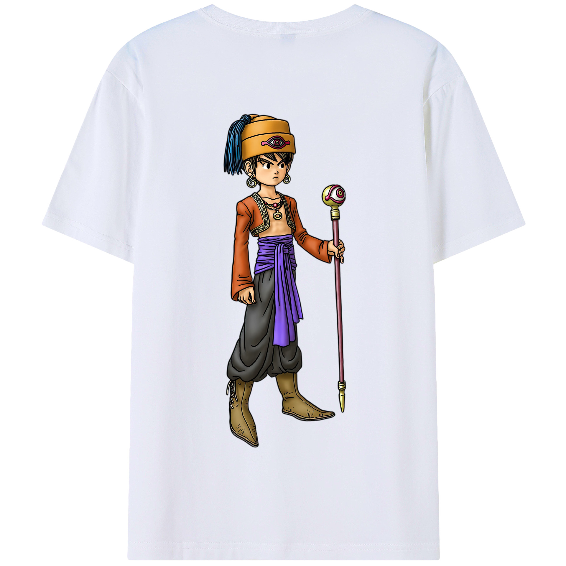 （画像用） ドラゴンクエスト Doragon Kuesuto Dragon Quest 綿100％半袖Tシャツ（背面プリント）