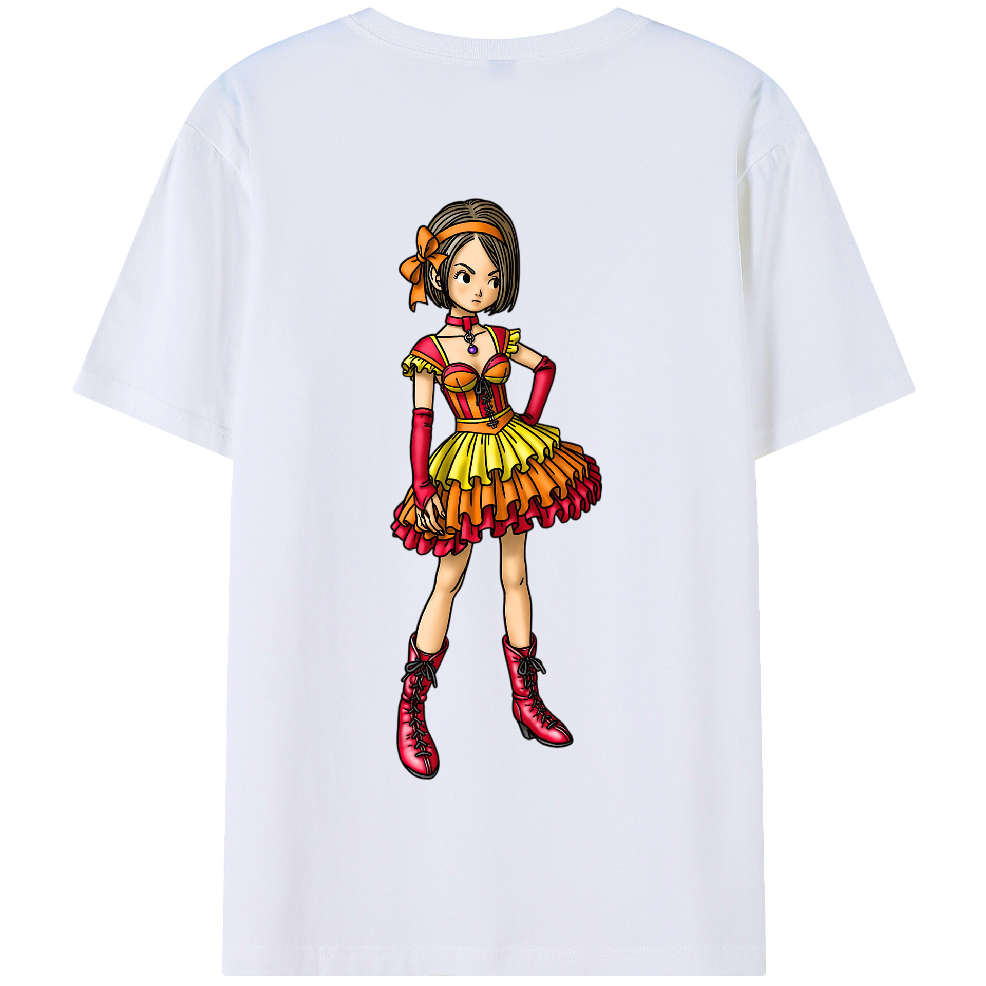 （画像用） ドラゴンクエスト Doragon Kuesuto Dragon Quest 綿100％半袖Tシャツ（背面プリント）
