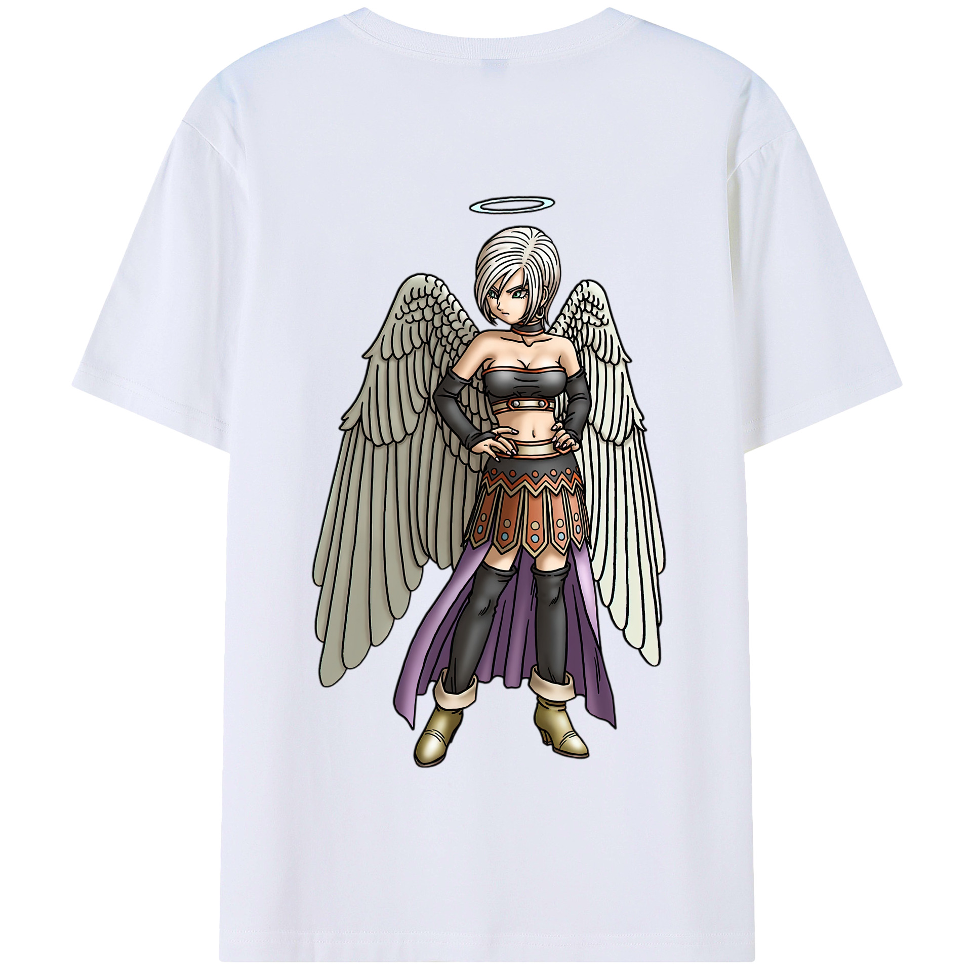 （画像用） ドラゴンクエスト Doragon Kuesuto Dragon Quest 綿100％半袖Tシャツ（背面プリント）