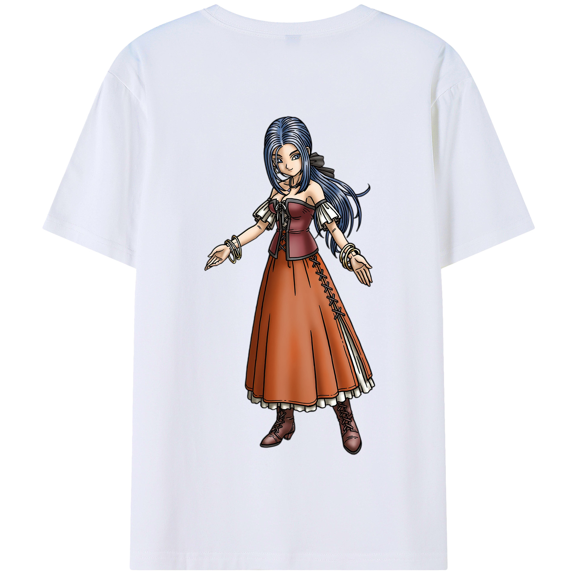 （画像用） ドラゴンクエスト Doragon Kuesuto Dragon Quest 綿100％半袖Tシャツ（背面プリント）