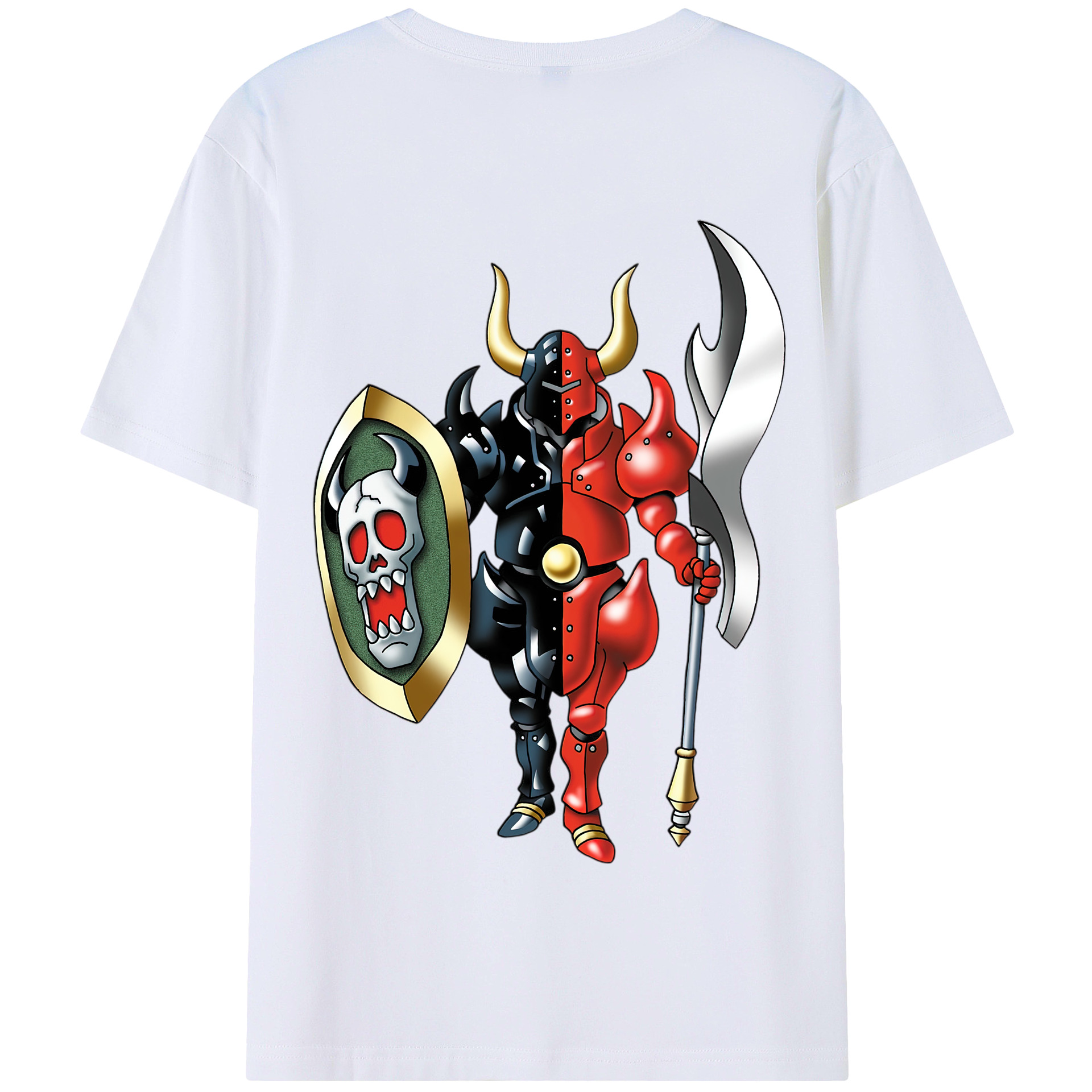 （画像用） ドラゴンクエスト Doragon Kuesuto Dragon Quest 綿100％半袖Tシャツ（背面プリント）