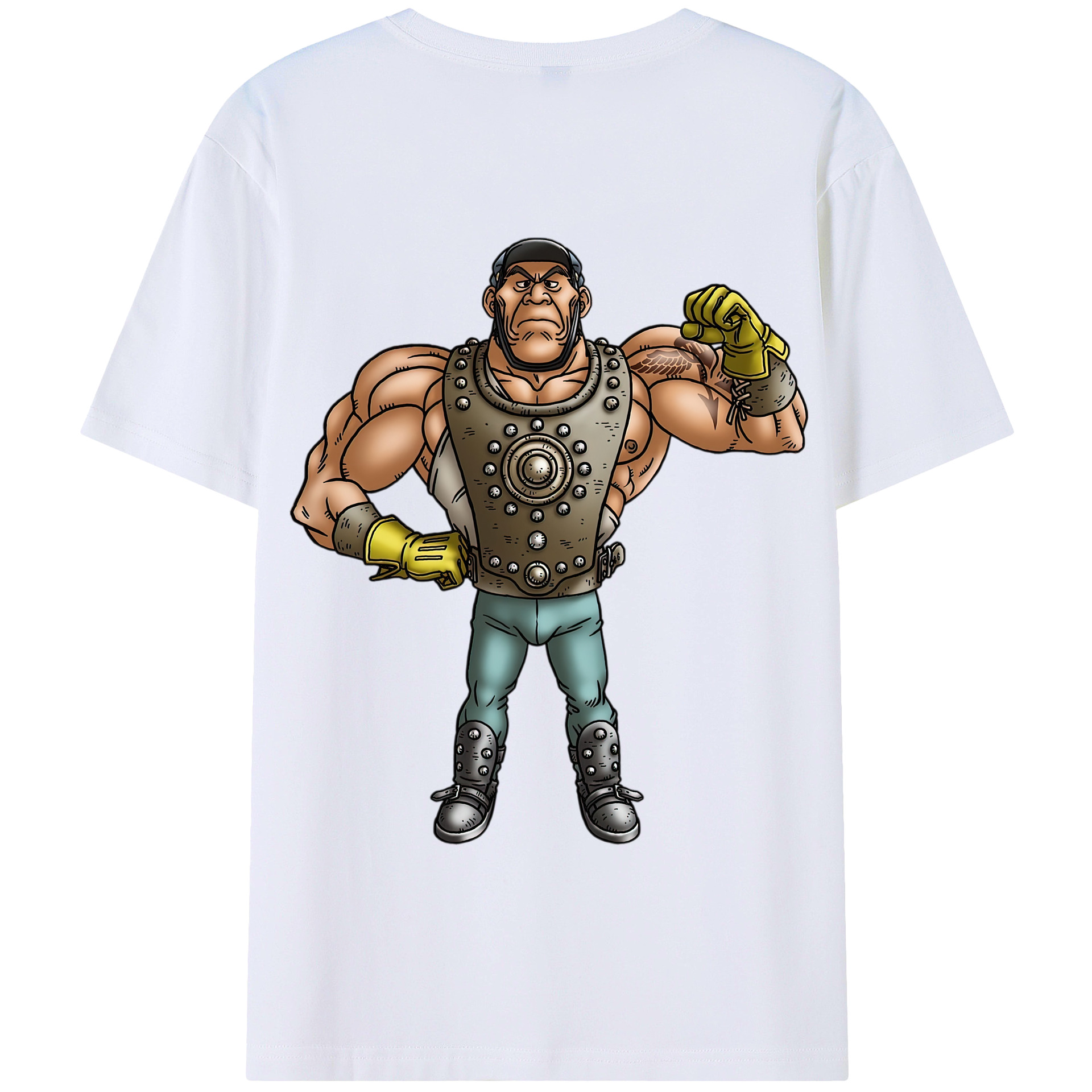 （画像用） ドラゴンクエスト Doragon Kuesuto Dragon Quest 綿100％半袖Tシャツ（背面プリント）