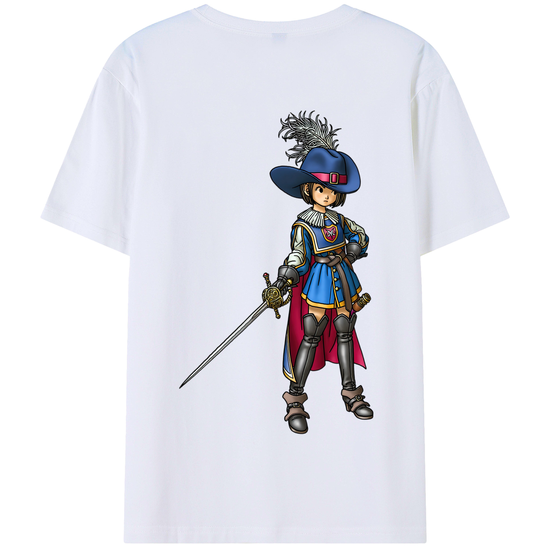（画像用） ドラゴンクエスト Doragon Kuesuto Dragon Quest 綿100％半袖Tシャツ（背面プリント）