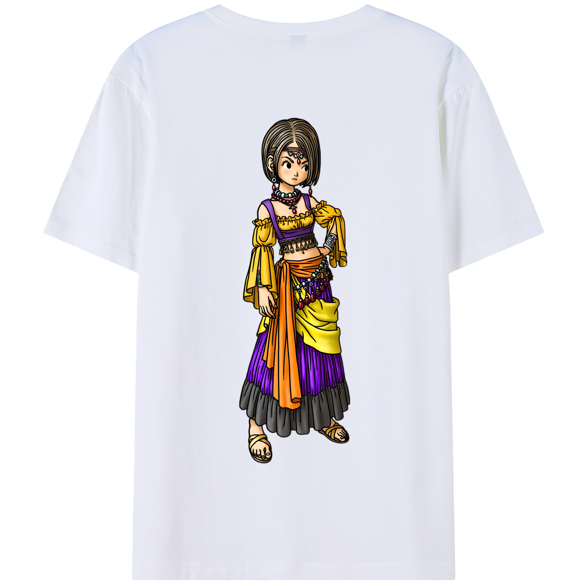（画像用） ドラゴンクエスト Doragon Kuesuto Dragon Quest 綿100％半袖Tシャツ（背面プリント）
