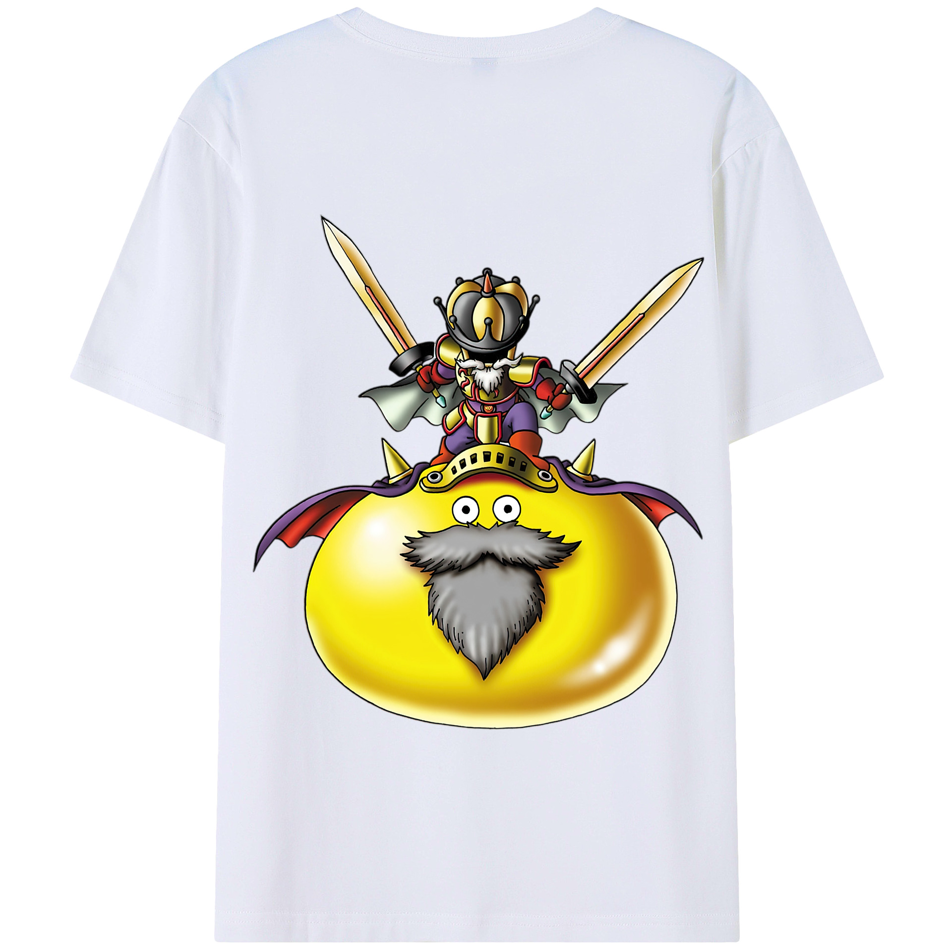 （画像用） ドラゴンクエスト Doragon Kuesuto Dragon Quest 綿100％半袖Tシャツ（背面プリント）