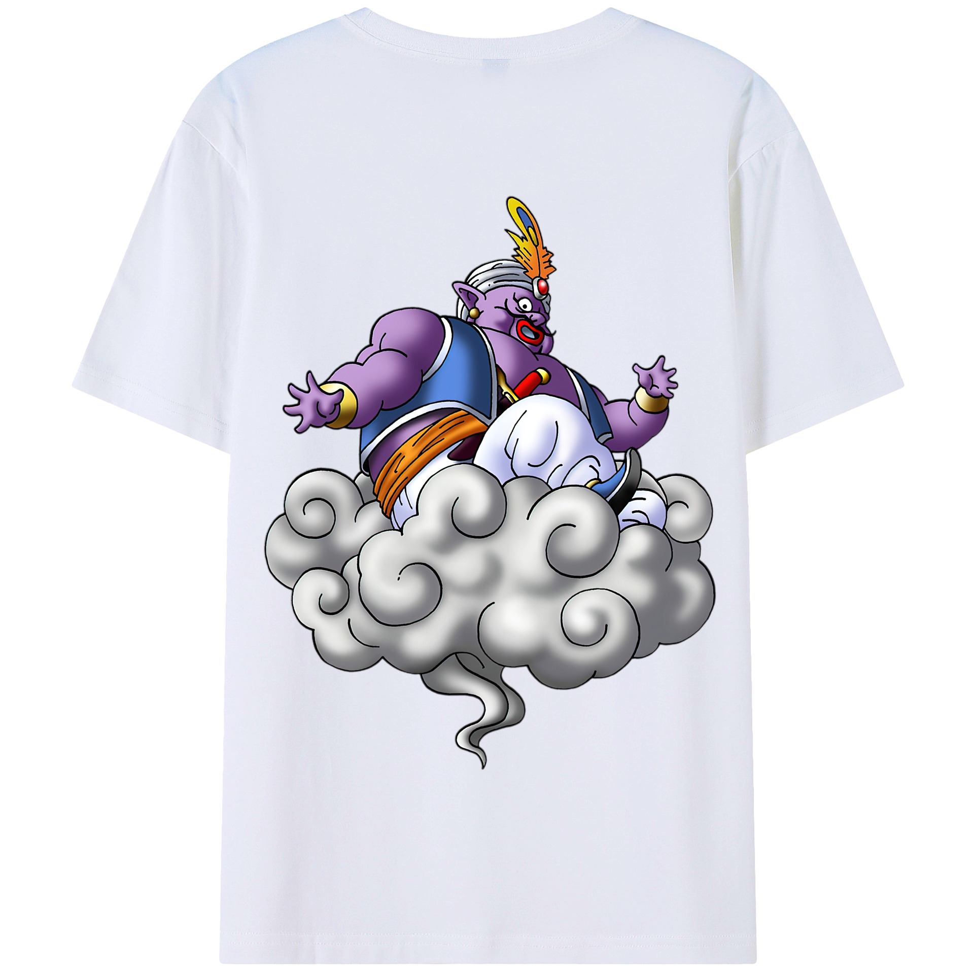 （画像用） ドラゴンクエスト Doragon Kuesuto Dragon Quest 綿100％半袖Tシャツ（背面プリント）