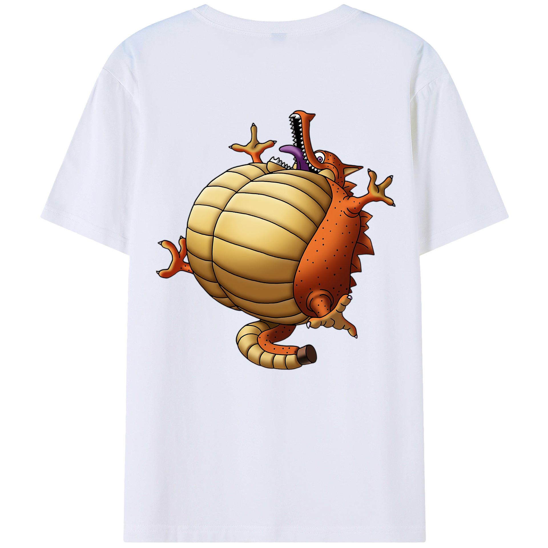 （画像用） ドラゴンクエスト Doragon Kuesuto Dragon Quest 綿100％半袖Tシャツ（背面プリント）