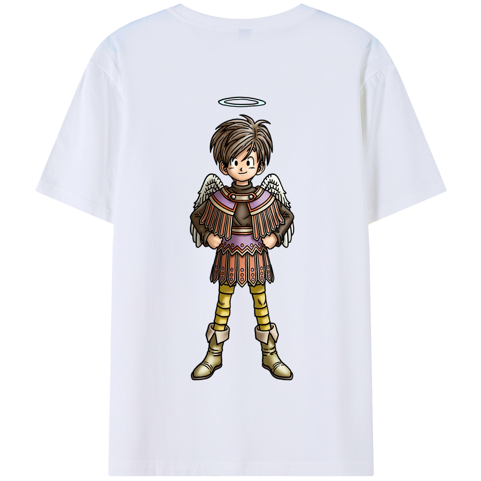 （画像用） ドラゴンクエスト Doragon Kuesuto Dragon Quest 綿100％半袖Tシャツ（背面プリント）