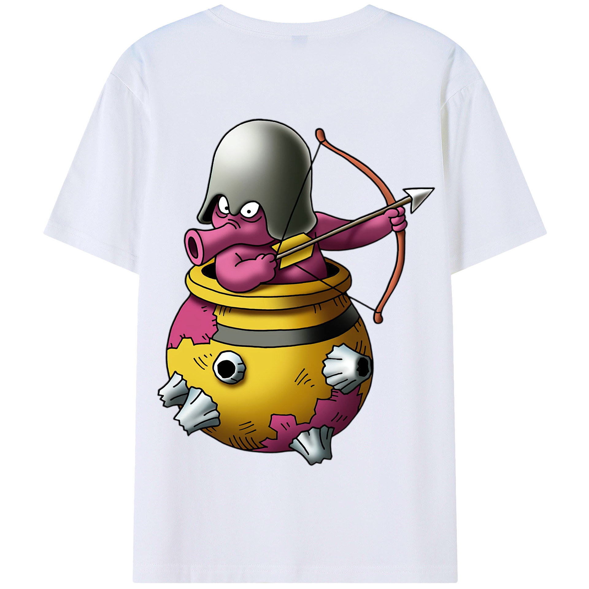 （画像用） ドラゴンクエスト Doragon Kuesuto Dragon Quest 綿100％半袖Tシャツ（背面プリント）