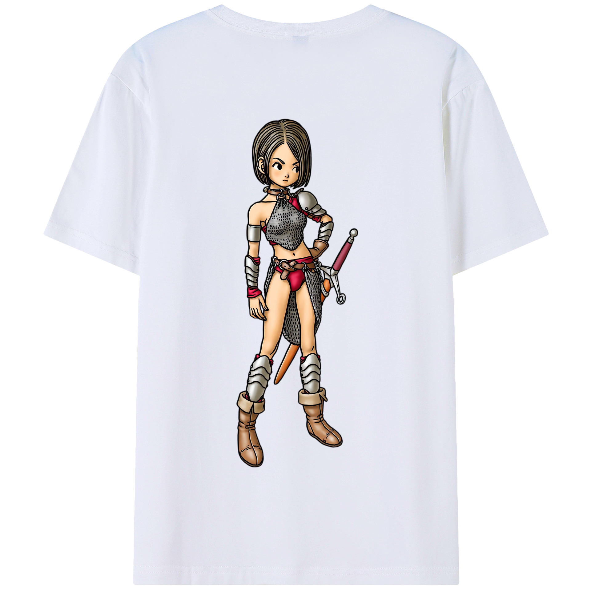 （画像用） ドラゴンクエスト Doragon Kuesuto Dragon Quest 綿100％半袖Tシャツ（背面プリント）