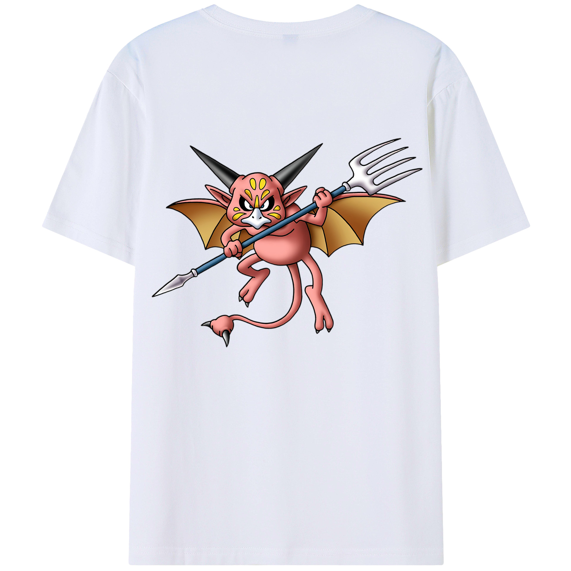 （画像用） ドラゴンクエスト Doragon Kuesuto Dragon Quest 綿100％半袖Tシャツ（背面プリント）