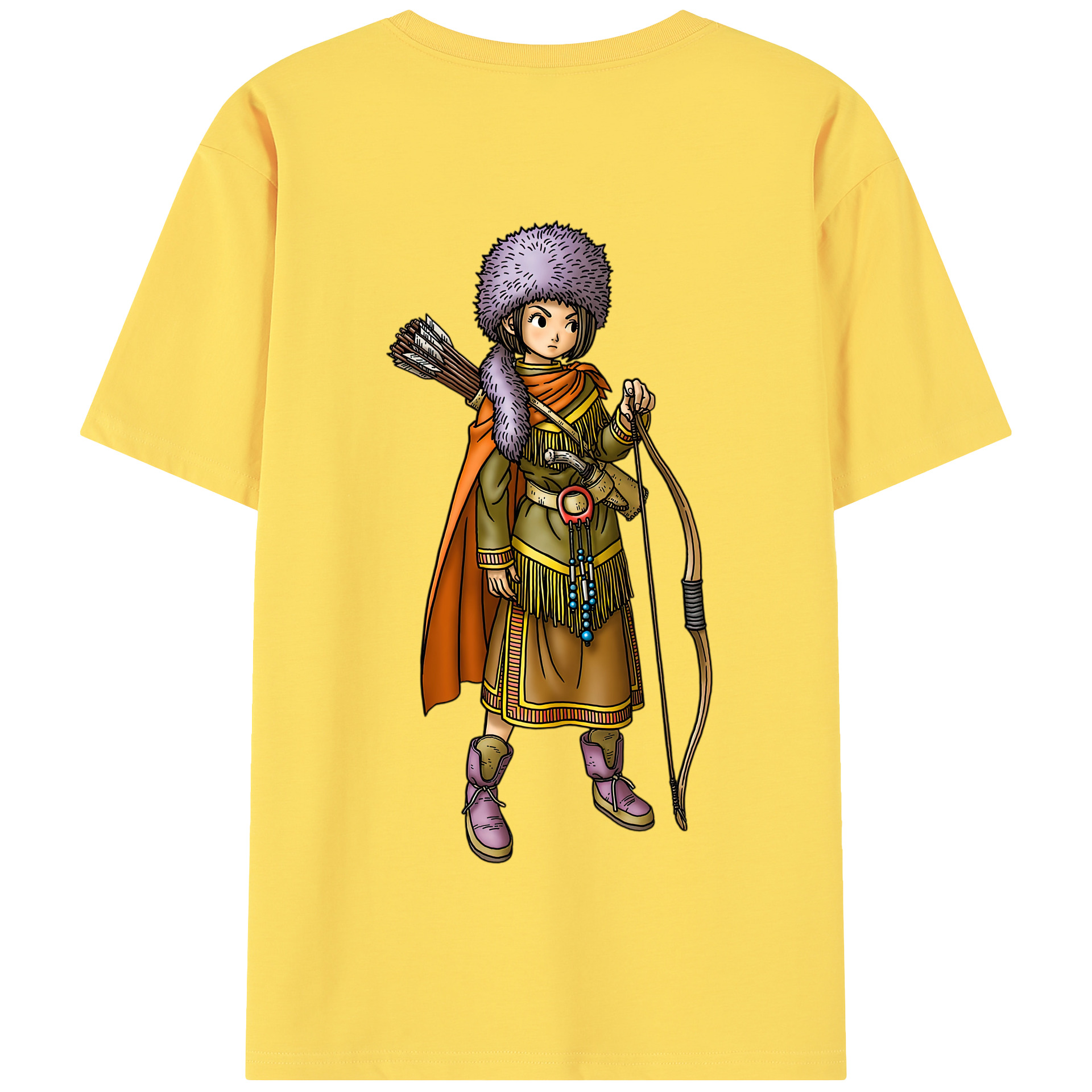 （画像用） ドラゴンクエスト Doragon Kuesuto Dragon Quest 綿100％半袖Tシャツ（背面プリント）
