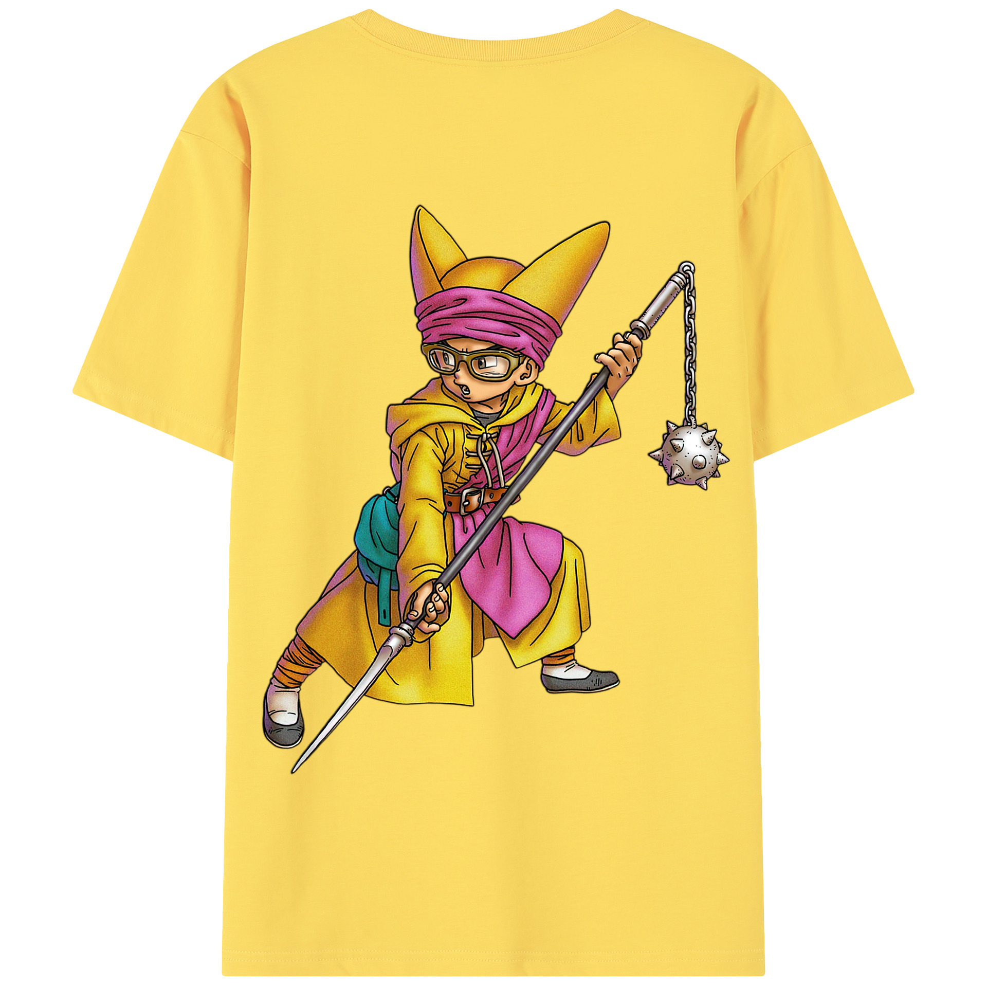 （画像用） ドラゴンクエスト Doragon Kuesuto Dragon Quest 綿100％半袖Tシャツ（背面プリント）