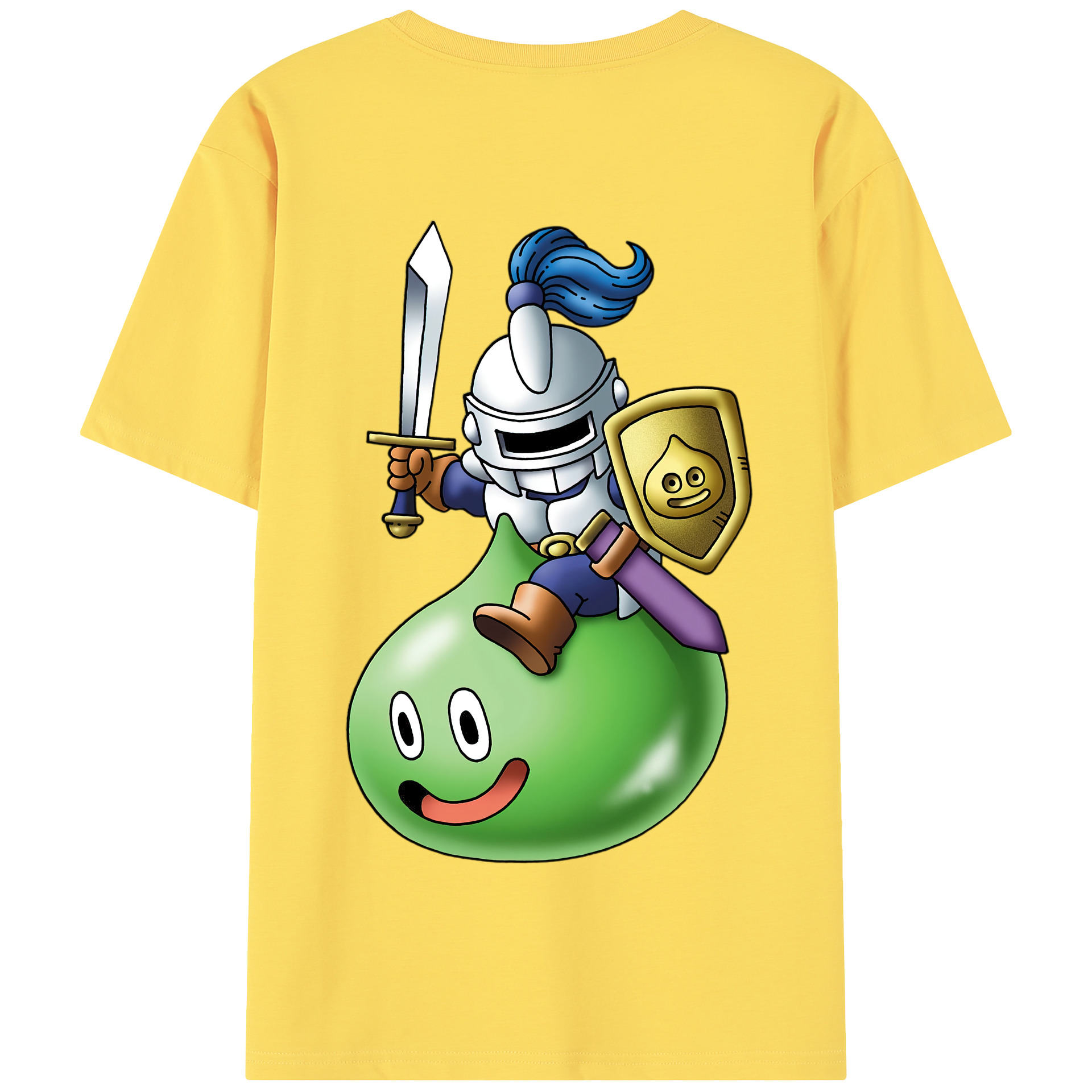 （画像用） ドラゴンクエスト Doragon Kuesuto Dragon Quest 綿100％半袖Tシャツ（背面プリント）