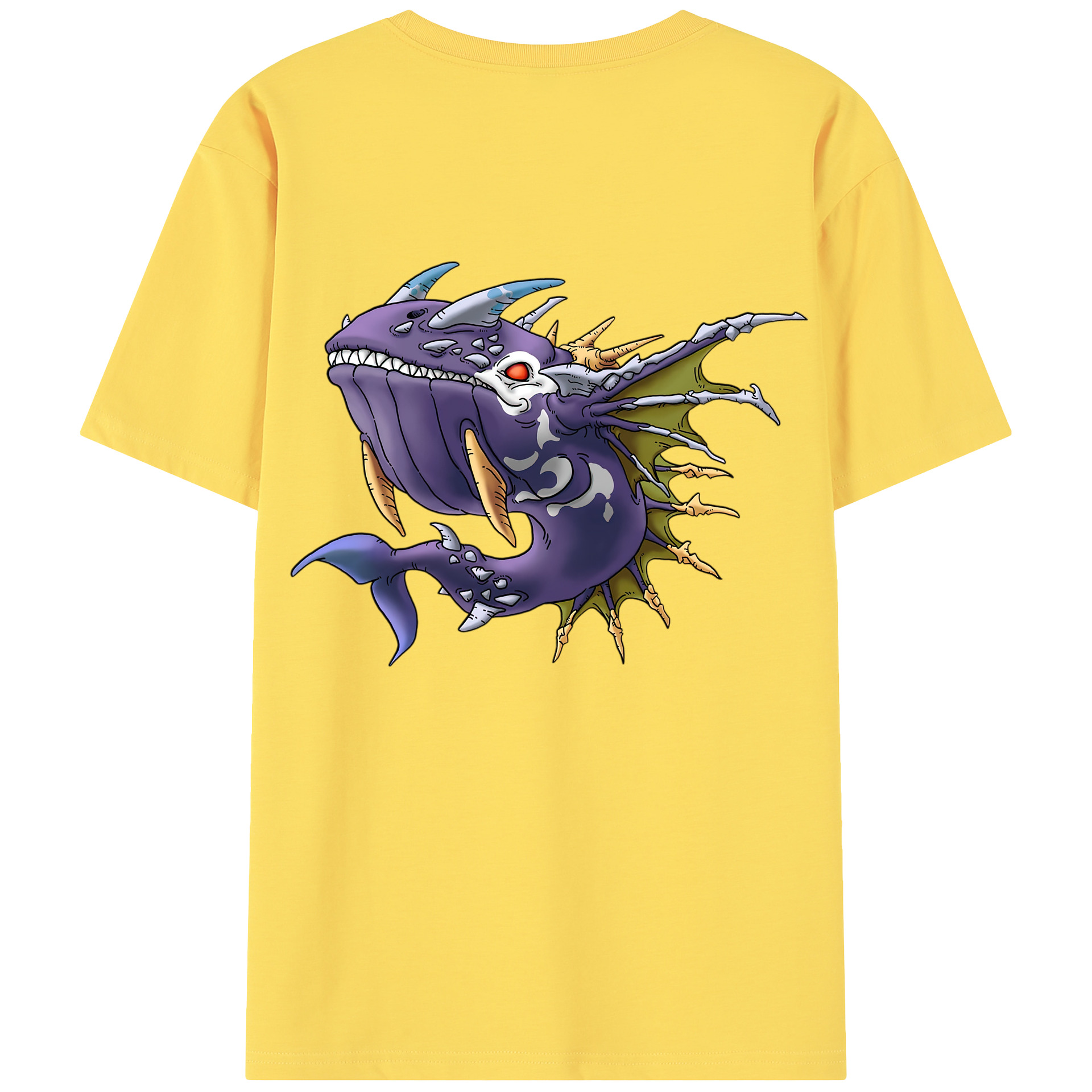 （画像用） ドラゴンクエスト Doragon Kuesuto Dragon Quest 綿100％半袖Tシャツ（背面プリント）