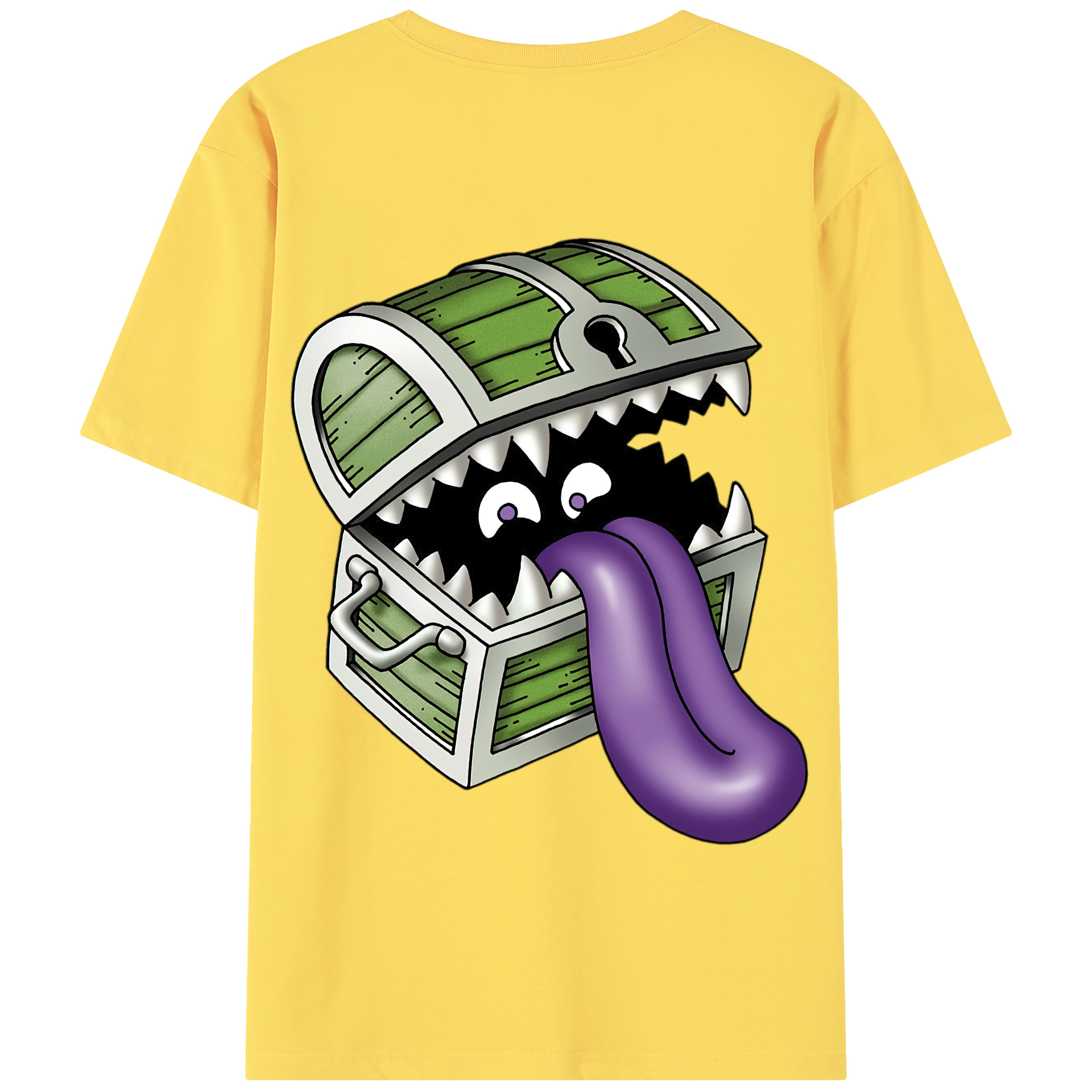 （画像用） ドラゴンクエスト Doragon Kuesuto Dragon Quest 綿100％半袖Tシャツ（背面プリント）