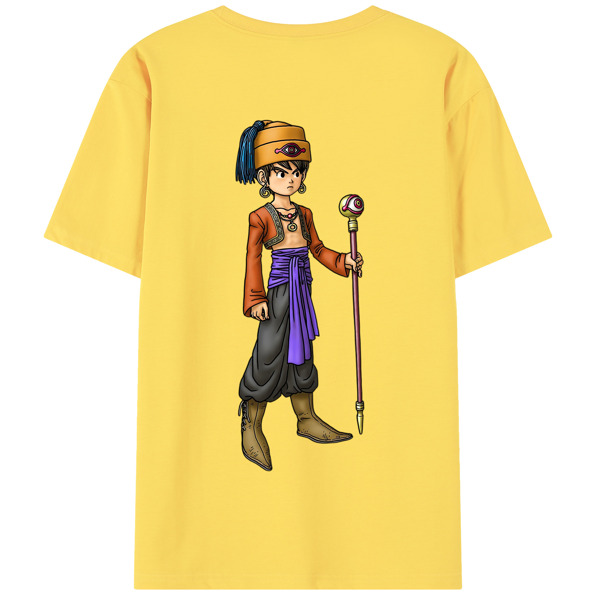 （画像用） ドラゴンクエスト Doragon Kuesuto Dragon Quest 綿100％半袖Tシャツ（背面プリント）
